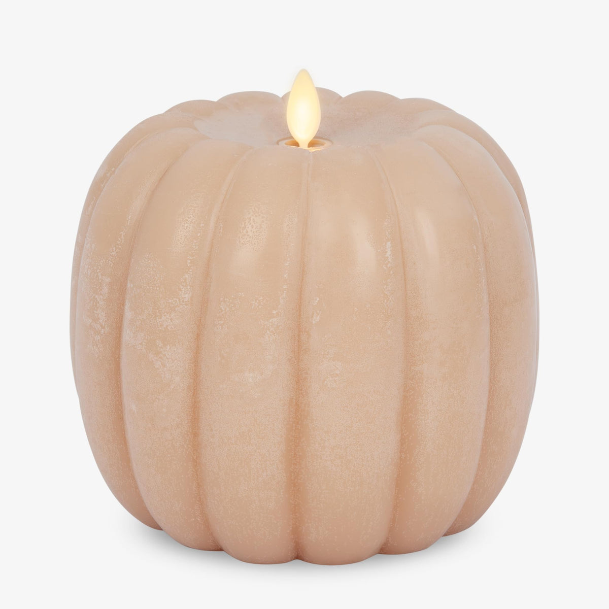Luminara Tall Pumpkin Figural Flameless Flickering Moving Flame Led Candle (5.7'' X 5.5''), Chalky Finish Real Unscented Wax, Ti