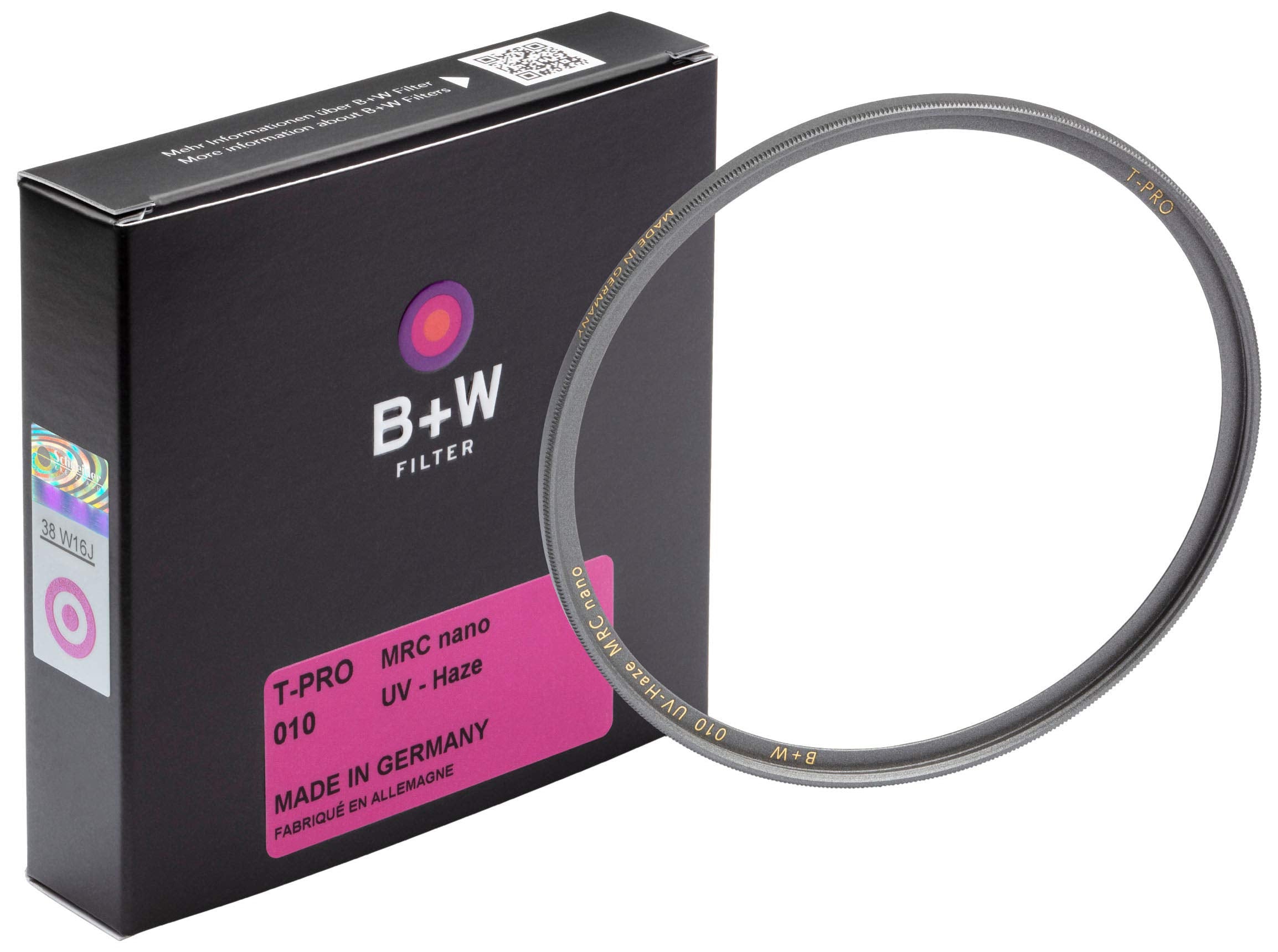 B+W T Pro 010M Uv Cut Filter, 72Mm, Ultra Slim, Multi Resistant Nano Coating, Titanium