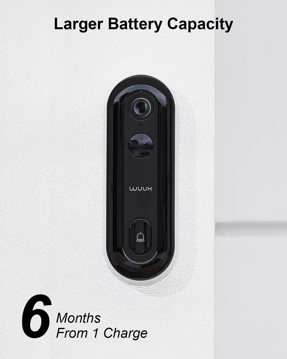 Wuuk Add-On 2K Doorbell Camera, Require Existing Homebase, Video Doorbell Wireless/Wired, No Subscription, 2.4/5 Ghz Wifi, Human