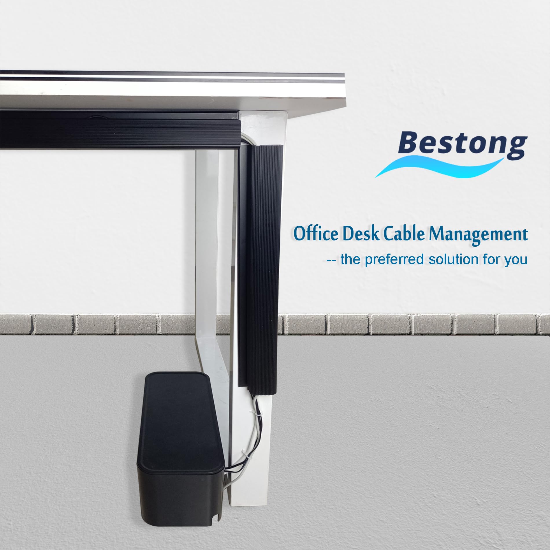 Cable Management Under Desk, Cable Management J Channel For Desk, Cable Hider Under Desk Easy Installation Without Drilling Requ
