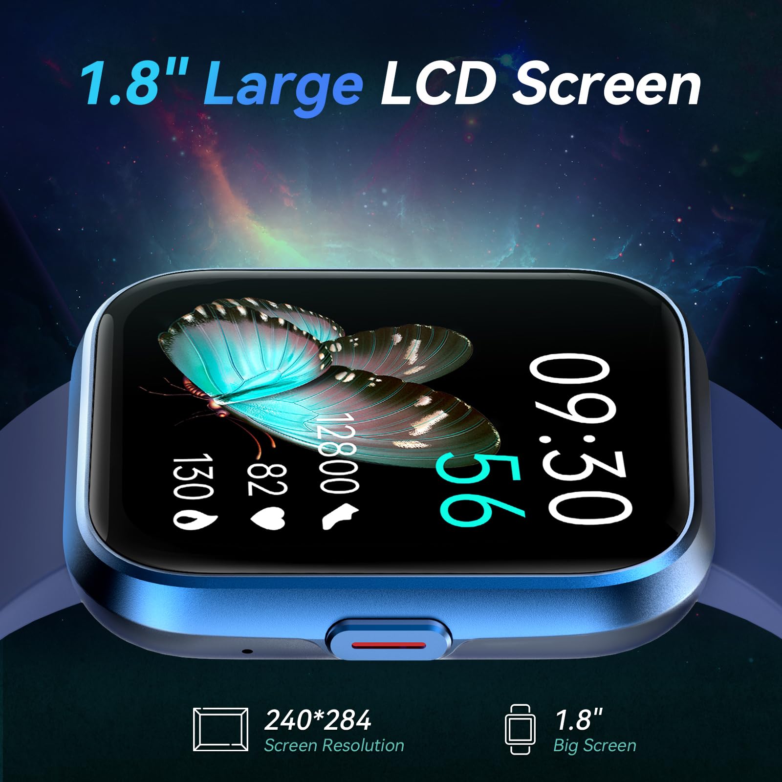 Fitpolo Smart Watches For Men/Women, 1.8 ' ' Alexa Built-In Fitness Tracker Watch With Bluetooth Calls, Ip68 Waterproof, Heart R