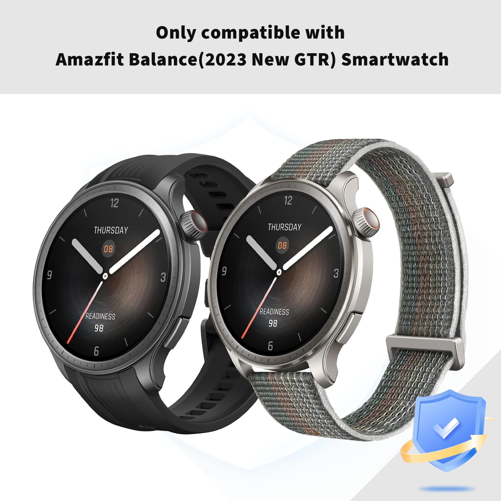 Rc-Z Navy Blue 2-Pack Screen Protector Case for Amazfit Balance Smartwatch, Hard PC Bumper with Tempered Glass Film Cover