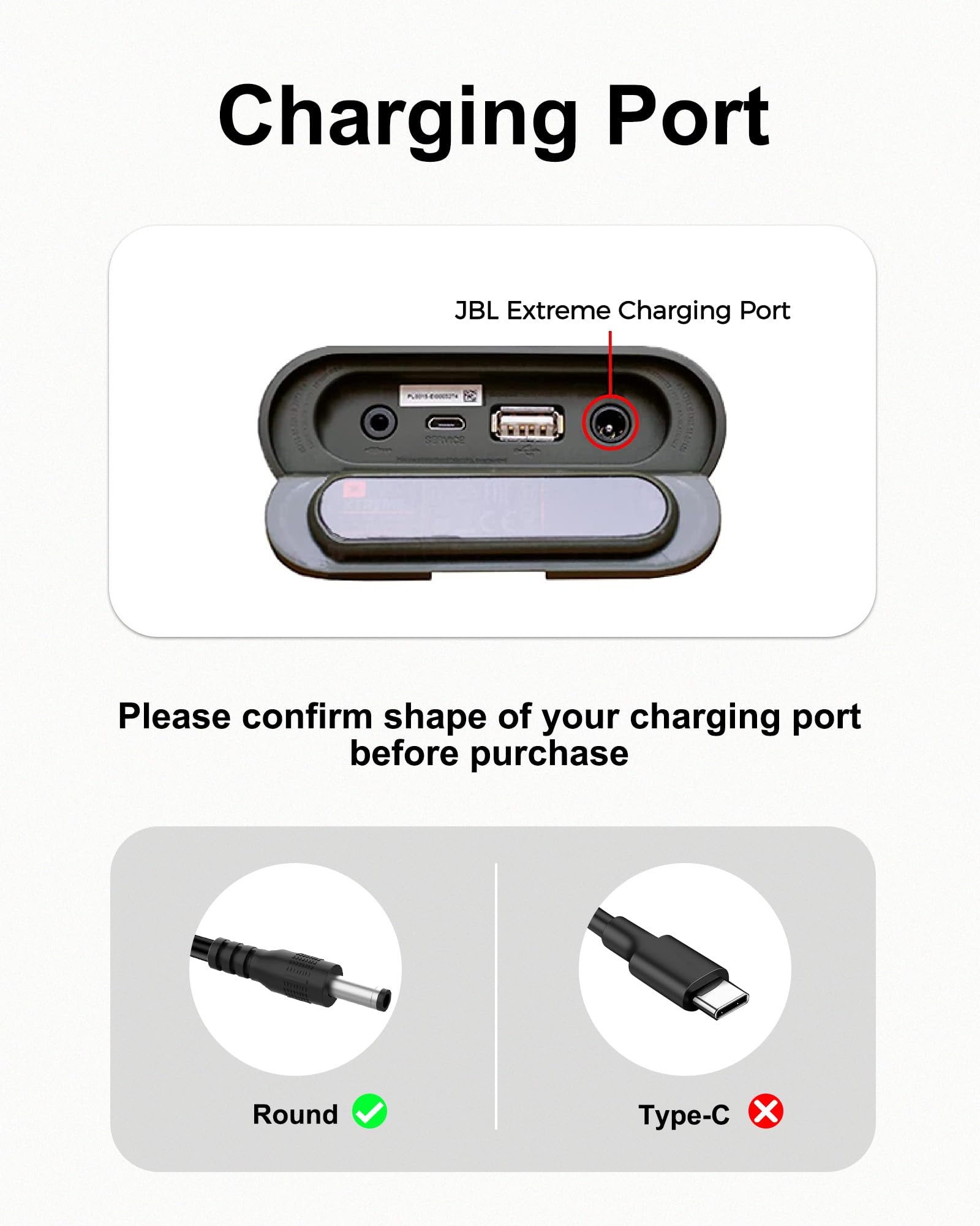POANES 19V Power Cord Charger for JBL Xtreme 2 & Boombox - 9.8FT, Black, Model CT-1250, Compatible with Portable Bluetooth Speakers