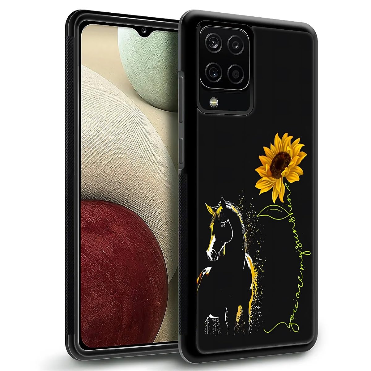 Fkbrcl4U For Samsung Galaxy A42 5G Case, Horse Sunflower Yellow Sunshine Pattern Graphic Design Girl Boy Soft Silicone Hard Acry