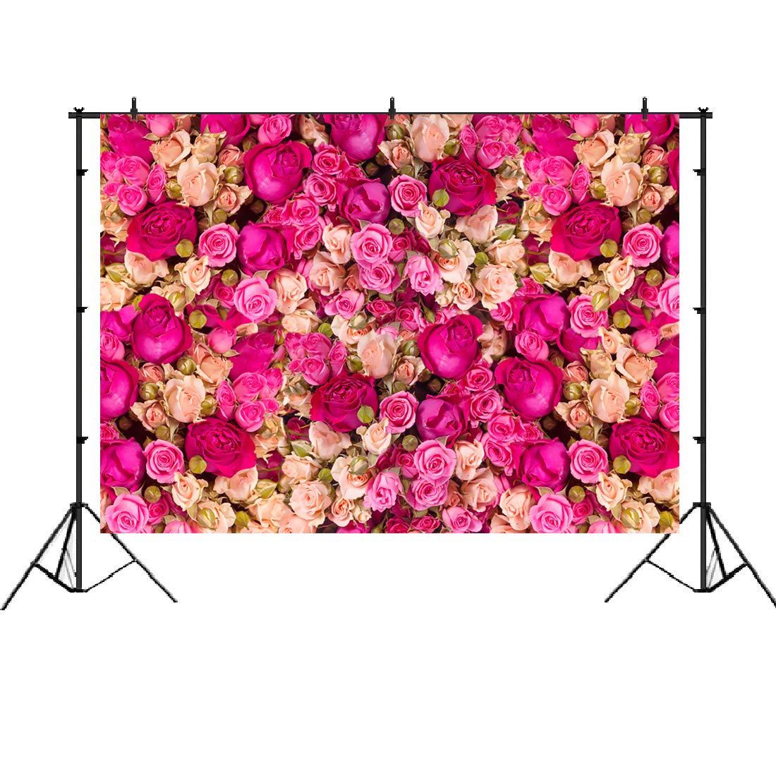 Ticuenicoa 7X5Ft Pink Red Rose Flowers Photography Backdrop Valentine'S Day Photo Background Baby Shower Wedding Happy Birthday