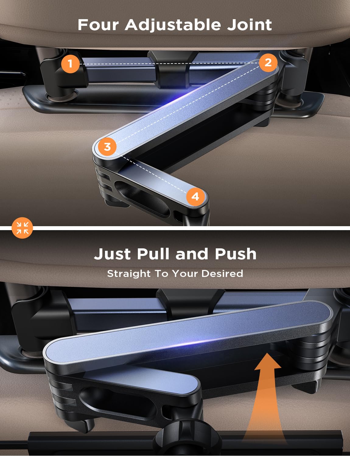 Lisen Extendable Tablet Ipad Car Holder Back Seat For Kids, Ipad Headrest Mount For Car, Road Trip Must Haves Essentials Tablet