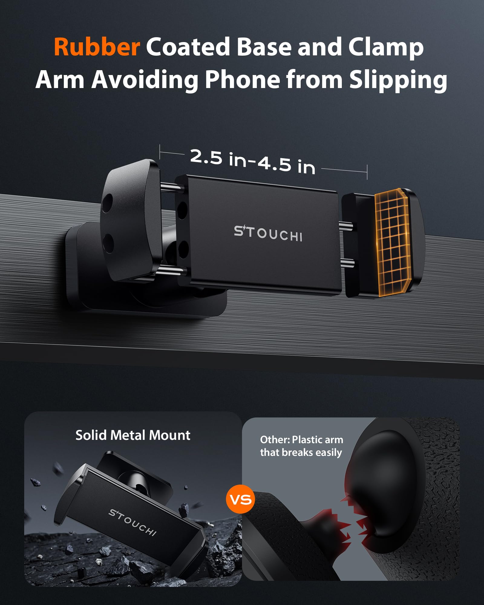 Stouchi Gym Magnetic Phone Holder, 360 Adjustable [N55 Dual Magnet] Phone Mount Gym Golf Accessories For Women/Men, All Metal Po