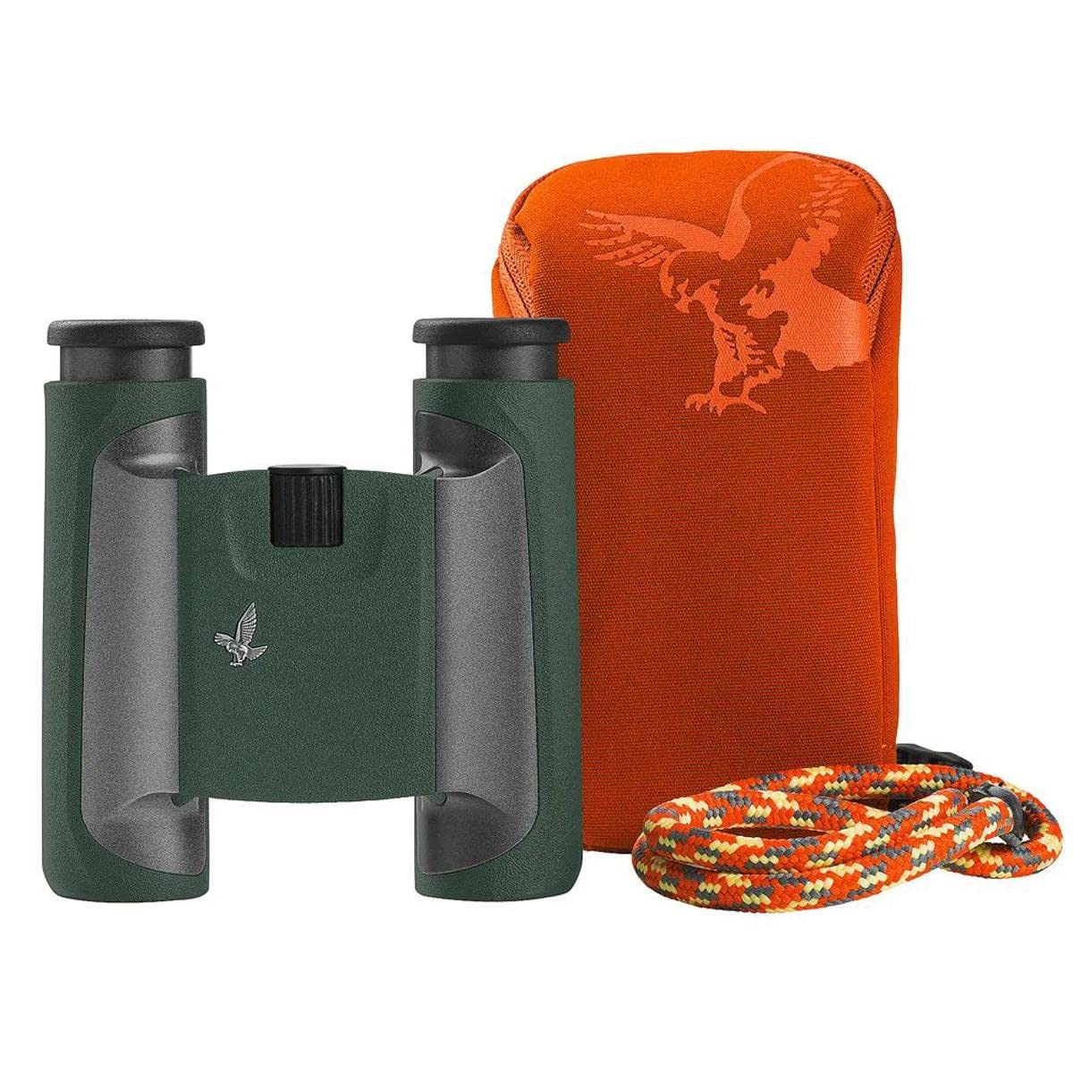 Swarovski Optik 8X25 Cl Pocket Binoculars With Twist In Eyecups And Large Field Of View (Green, Mountain Field Bag)