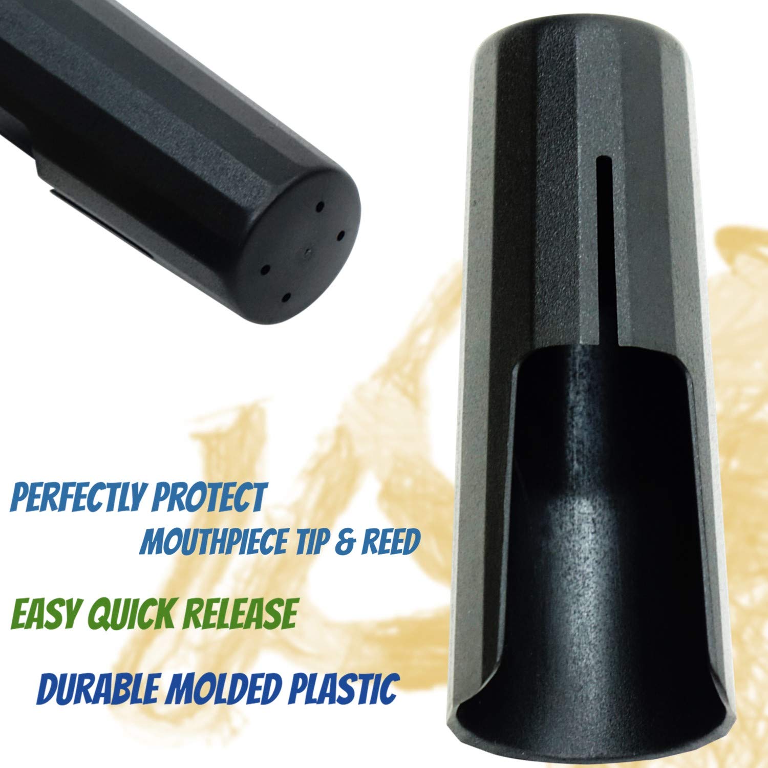 Libretto Baritone Saxophone Mouthpiece Kit, Giftable Standard Mouthpiece Set: Abs 4C Mouthpiece, Plastic Cap, Gold Lacquered Lig