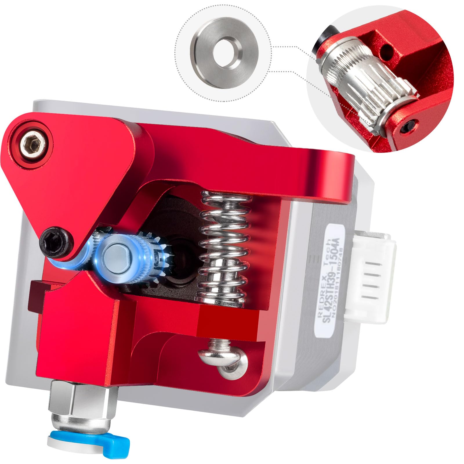 Redrex Dual Gear Ender 3 Extruder With Two Washers Metal Drive Feeder Upgrade Kit Compatible With Creality Ender 3 V2 Pro,Ender