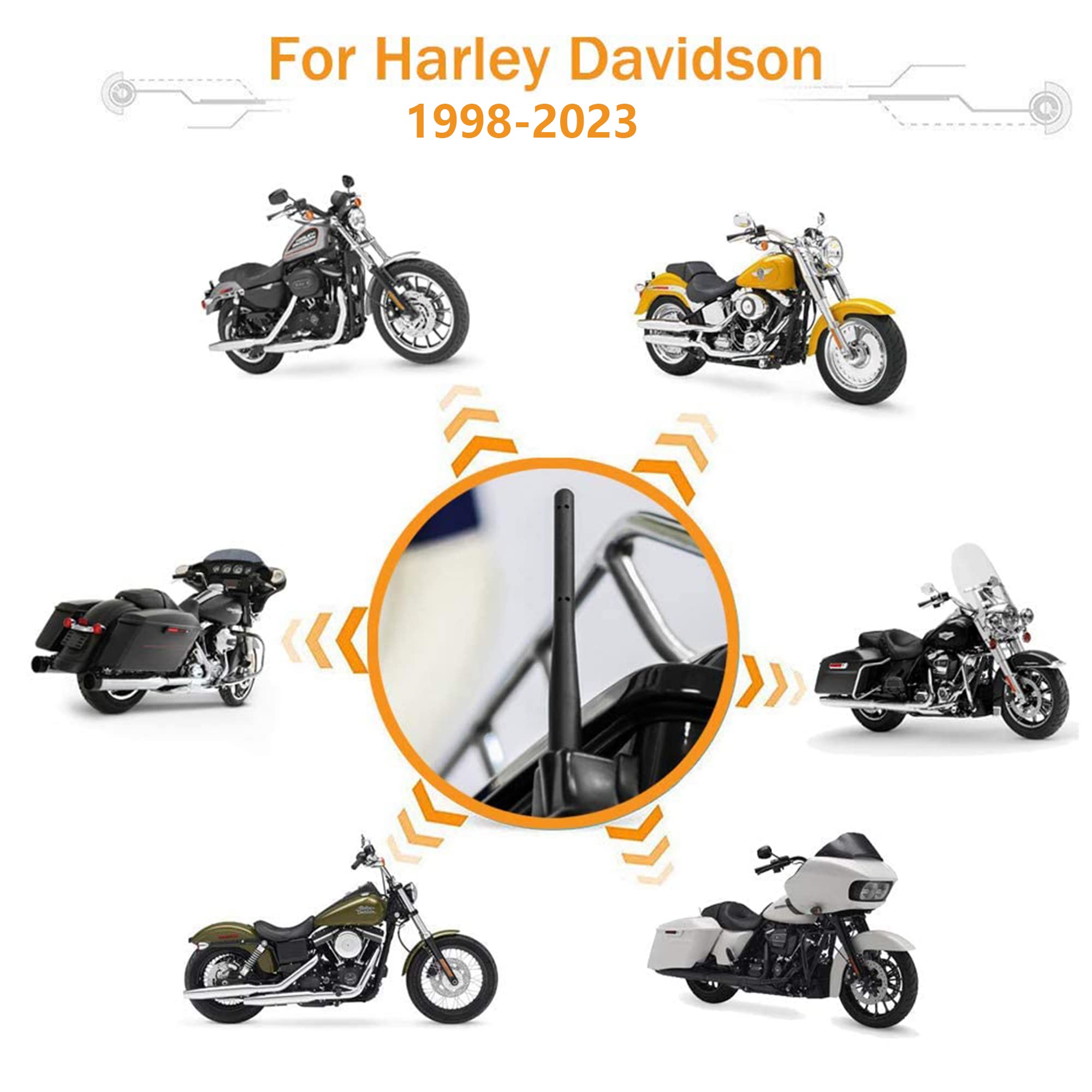 Ksaauto 4.5 Inch Short Stubby Antenna Replacement For Harley Davidson Motorcycle Antenna Accessories(1998 2024)