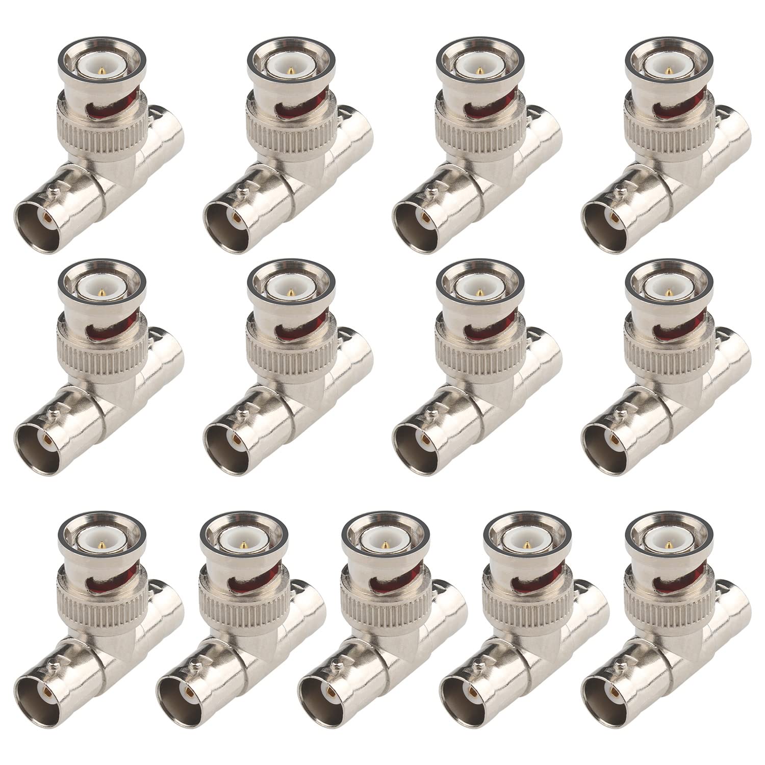 Fanbalunke Bnc Splitter Adapter 13 Pcs Bnc Male To 2 Female Coax Connector Bnc Triple Tee T Adapter Bnc 3 Way T Type Plug For Co