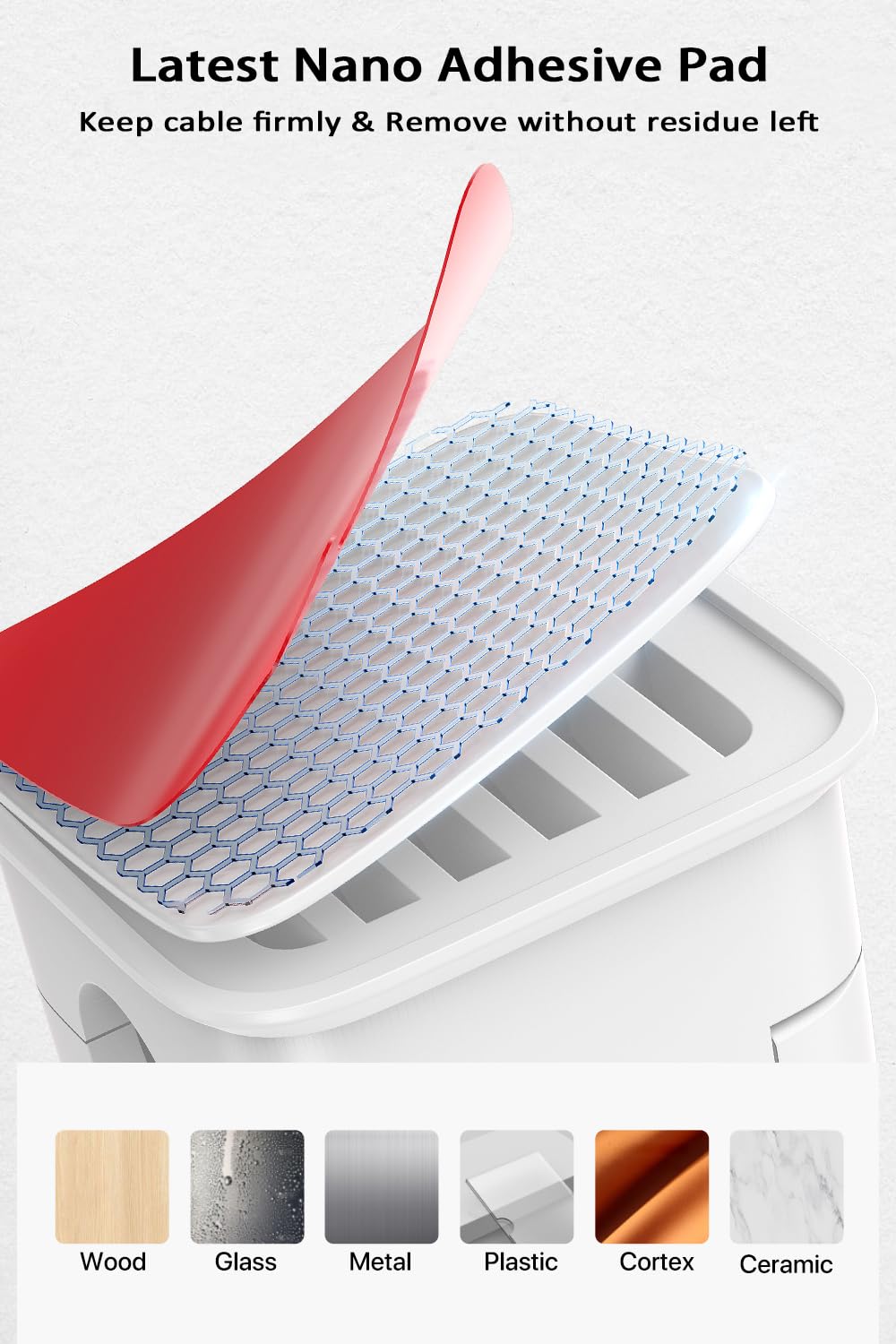 Smofish Cord Organizer, 6 Pack 10 Slot Cable Management, Strong Phone Magnetic Charging Cable Holder Clips, Wire Charger Keeper