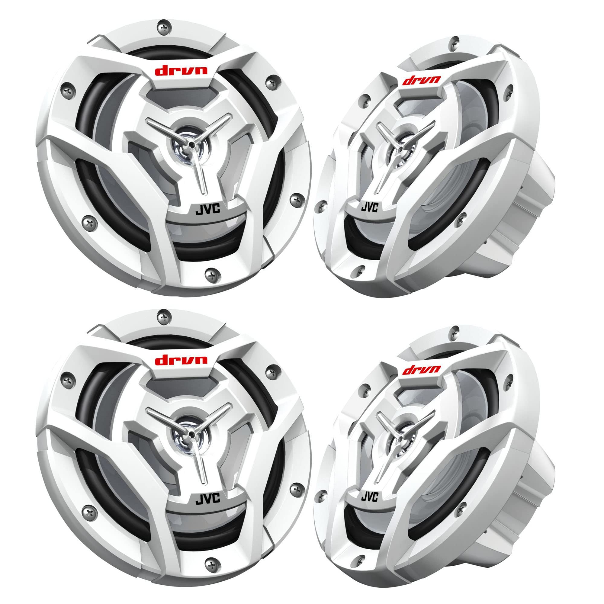 Jvc 2 Pairs Cs-Dr6201Mw Marine Speaker 6.5'' 2-Way White