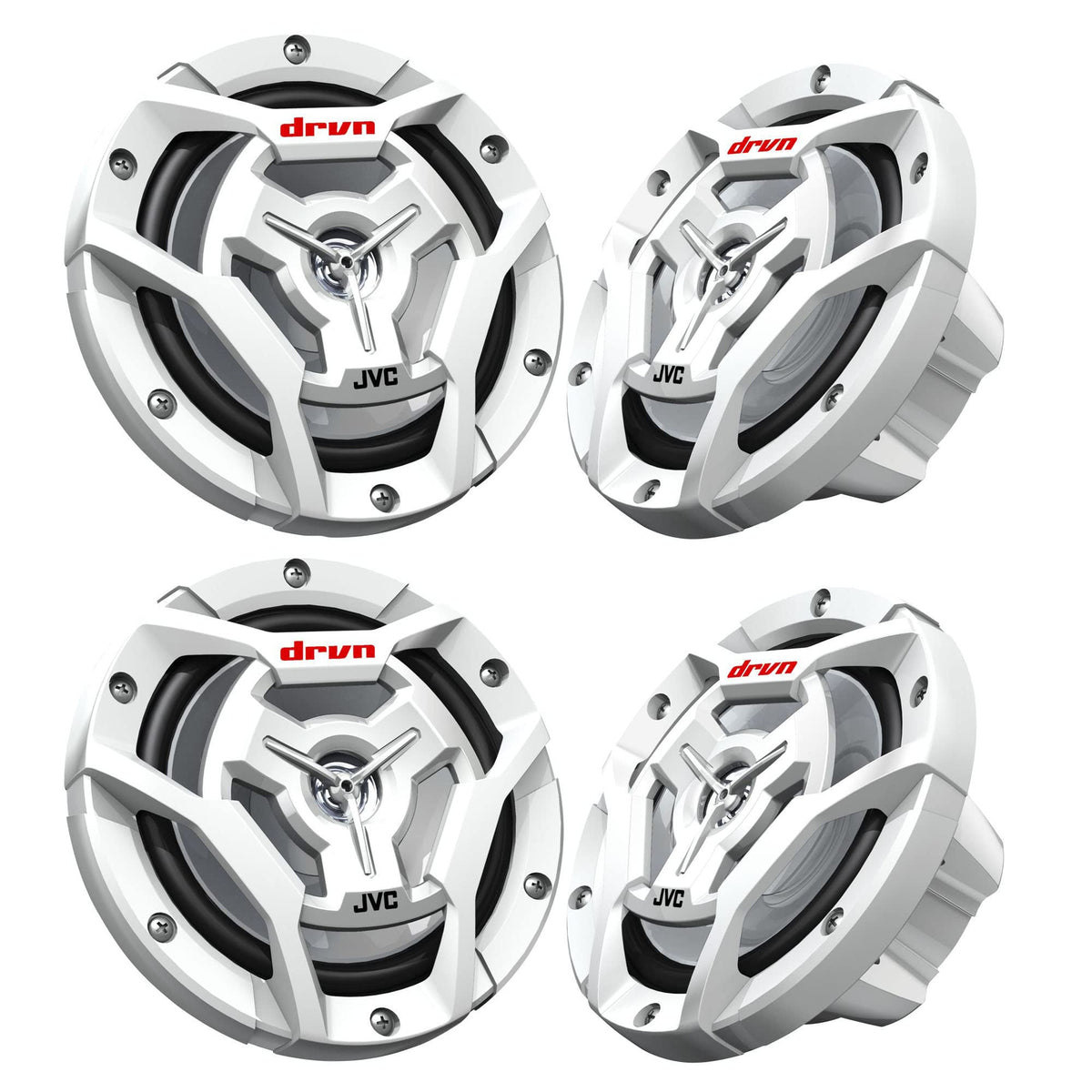 Jvc 2 Pairs Cs-Dr6201Mw Marine Speaker 6.5'' 2-Way White
