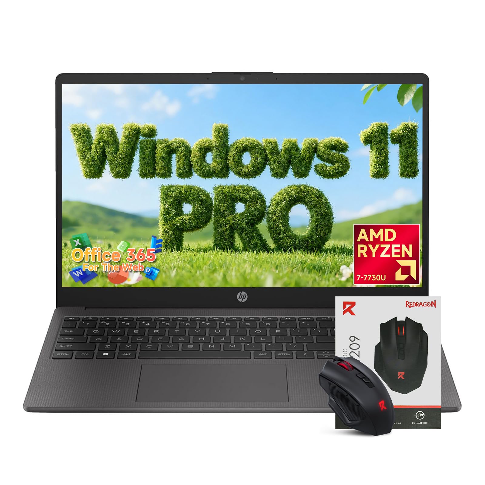 HP Flagship 15.6 FHD Business Laptop, AMD Ryzen 7 7730U, 16GB RAM, 512GB PCIe SSD, Office 365 for the Web, Windows 11 Pro, Numer