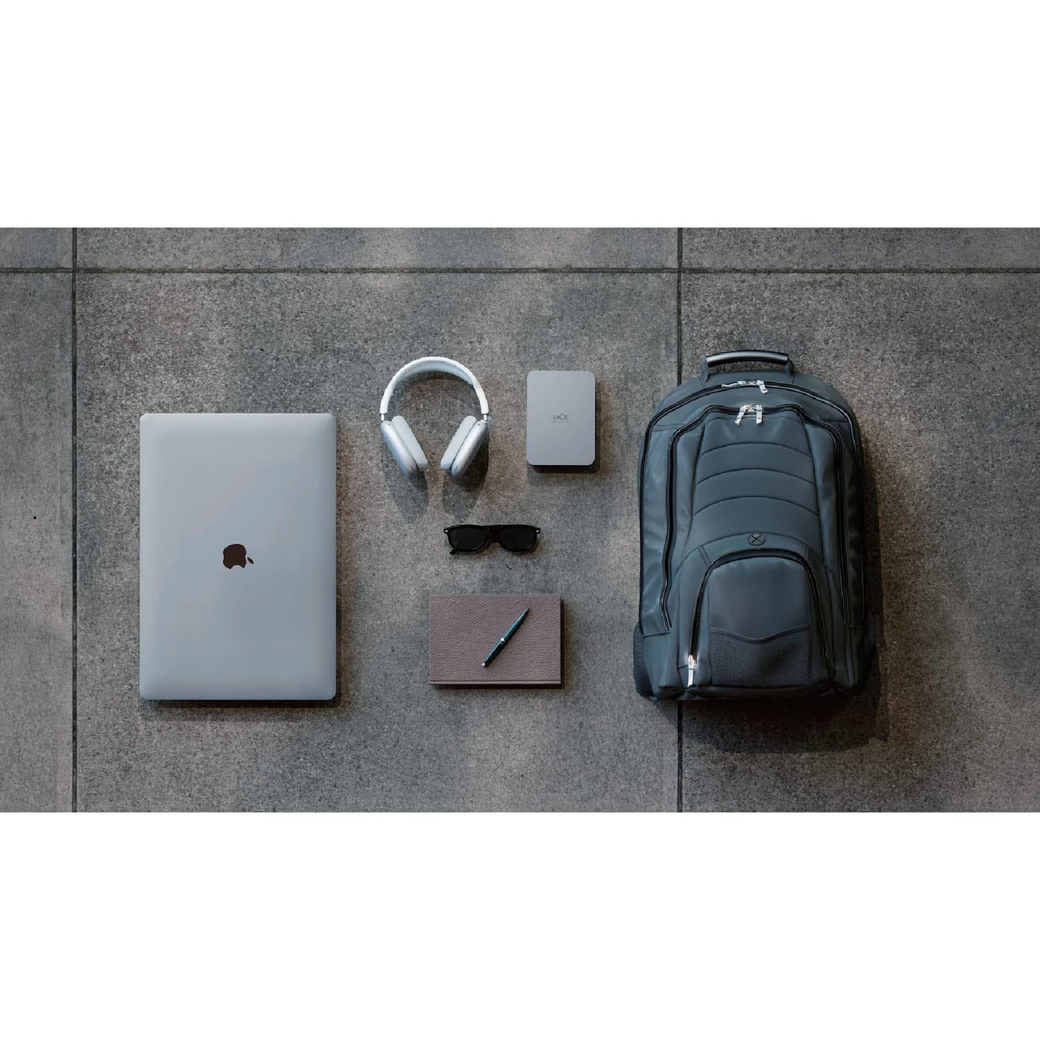 Lacie Mobile Drive 1Tb External Hard Drive Portable Hdd - Moon Silver, Usb-C 3.2, For Pc And Mac, Post-Consumer Recycled, With A