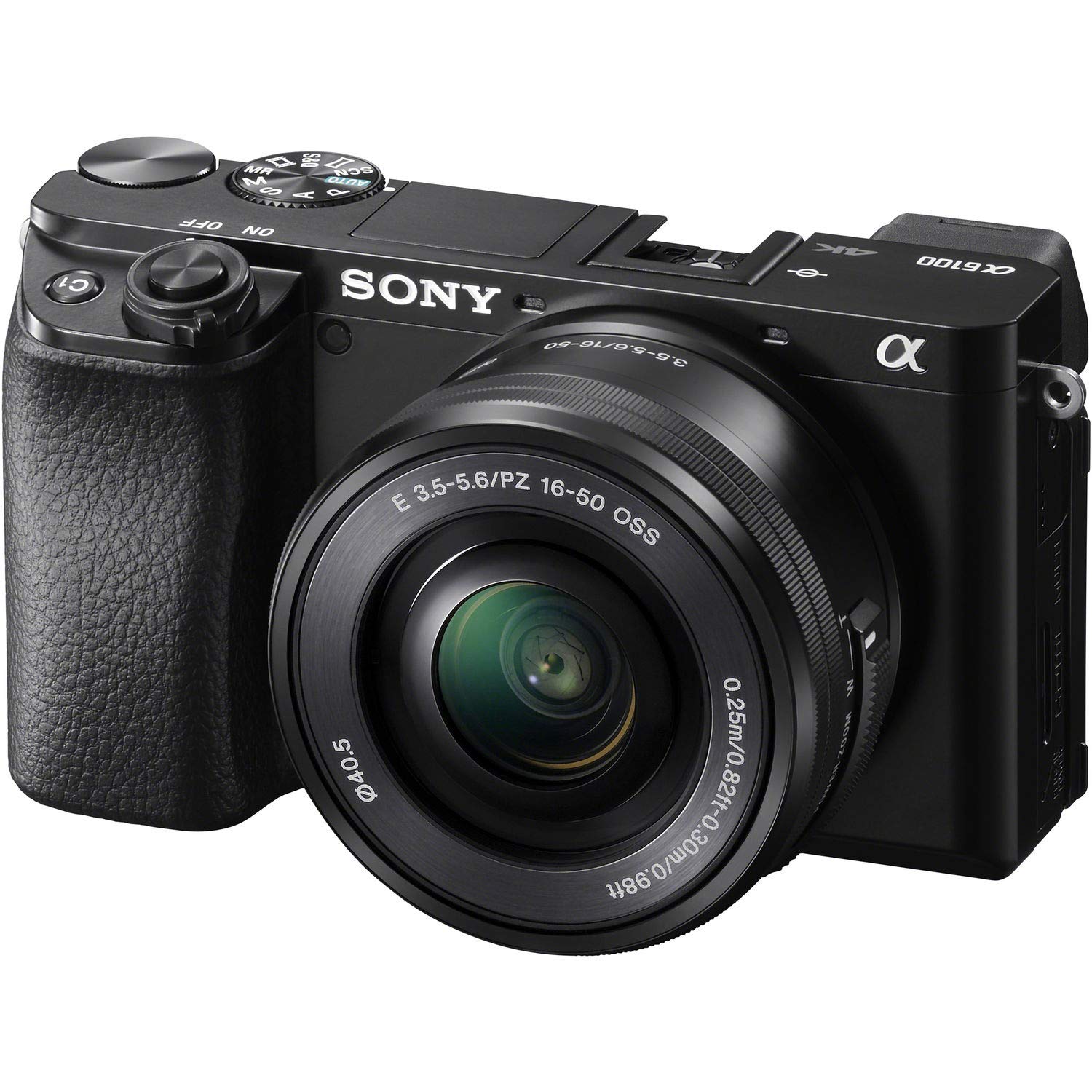 Sony Alpha A6100 Mirrorless Camera with 16 50mm Zoom Lens, Black (ILCE6100L/B)