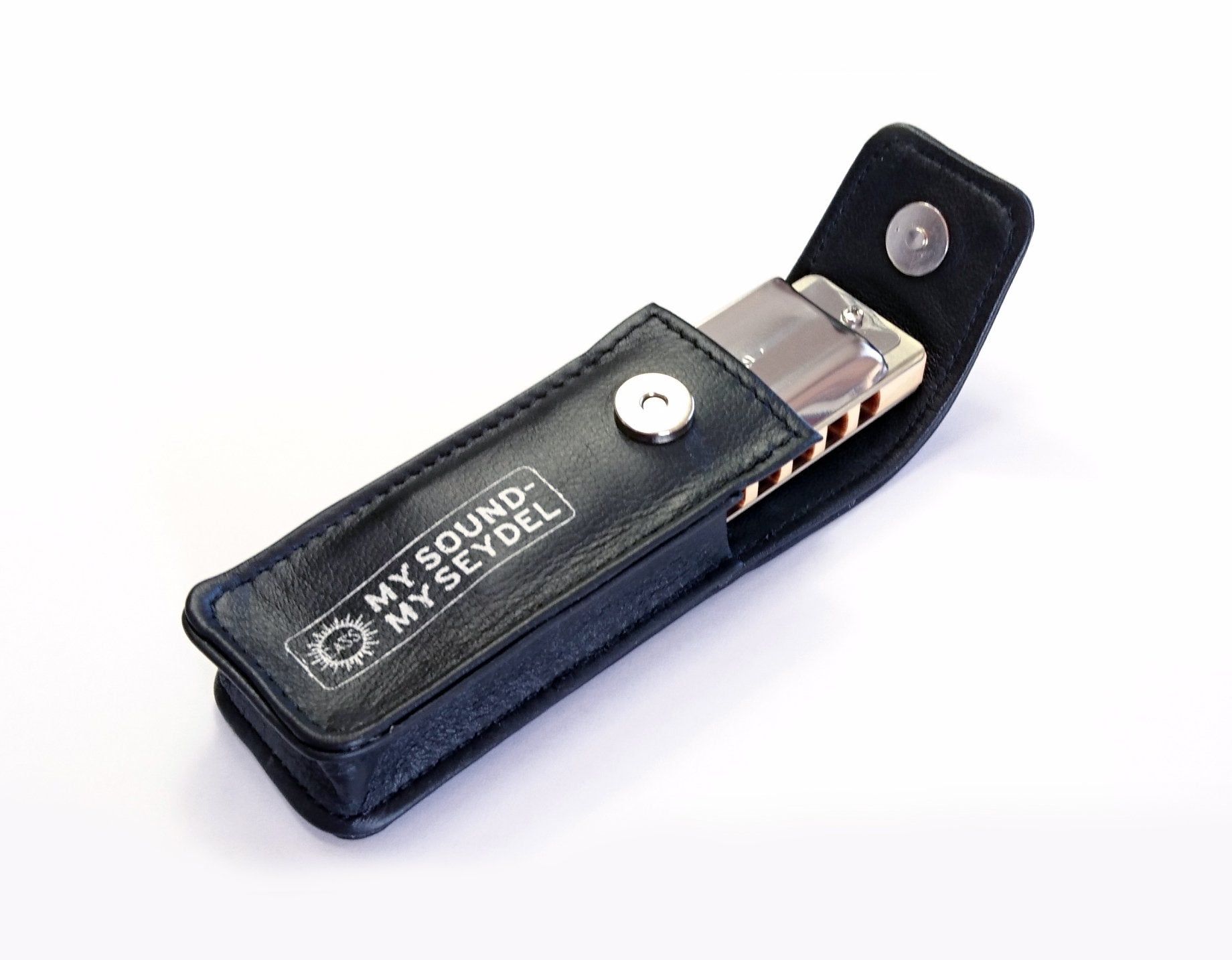 Seydel Sidle Harmonica Belt Bag Leather (Blues) 1 Pack