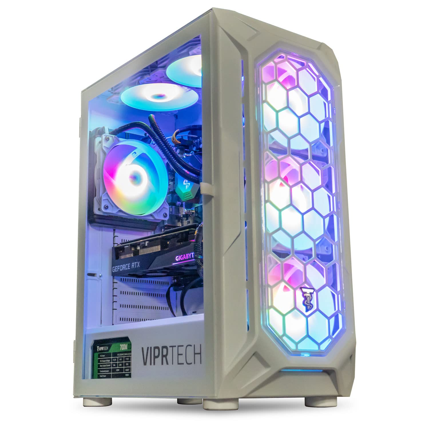Viprtech Ghost 3.0 Liquid Cooled Pc   Amd Ryzen 5 5600X (12 Lcore 4.6Ghz), Rtx 4060 8Gb, 32Gb Ddr4 3200, 1Tb Nvme Ssd, Vr Ready,