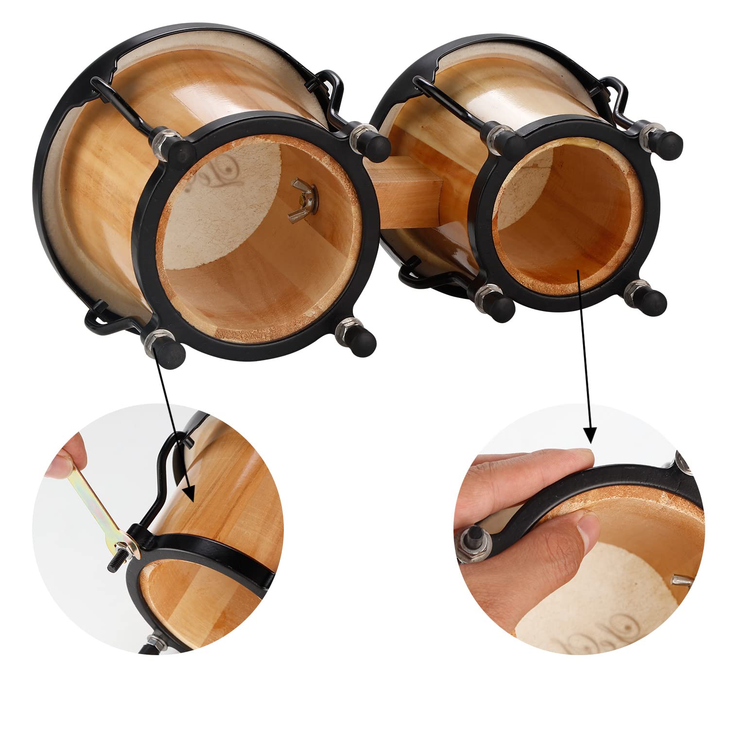 Lesage Bongos Drum For Adults Kids Beginner Bongos Starter 4 In And 5 In Natural Wood Professional Musical Instruments Bongos Dr