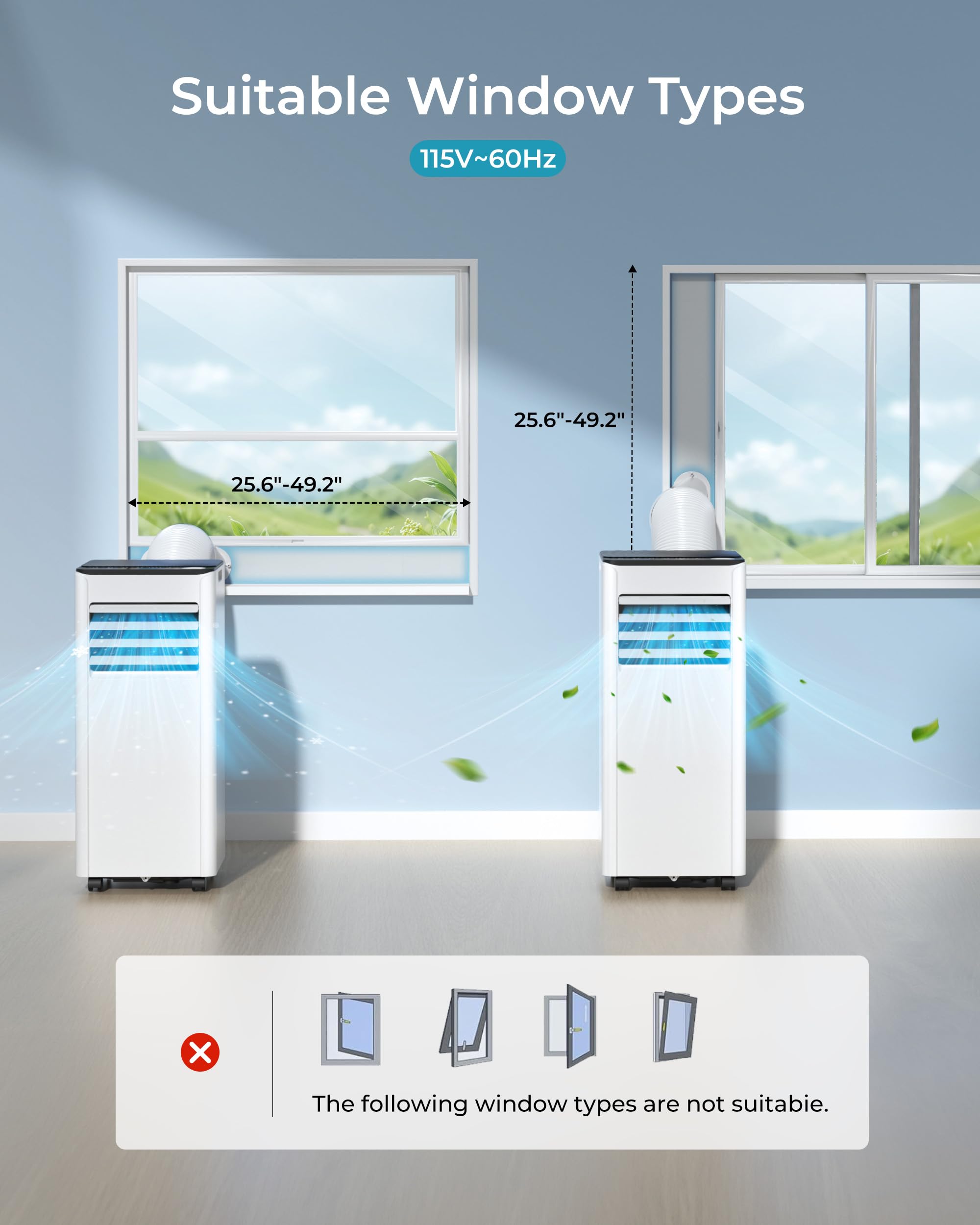 Euhomy 10000Btu Portable Air Conditioners With Remote For Bedroom, 3-1 Standing Smart Cooling Ac With Dehumidifier, Fan, Air Con