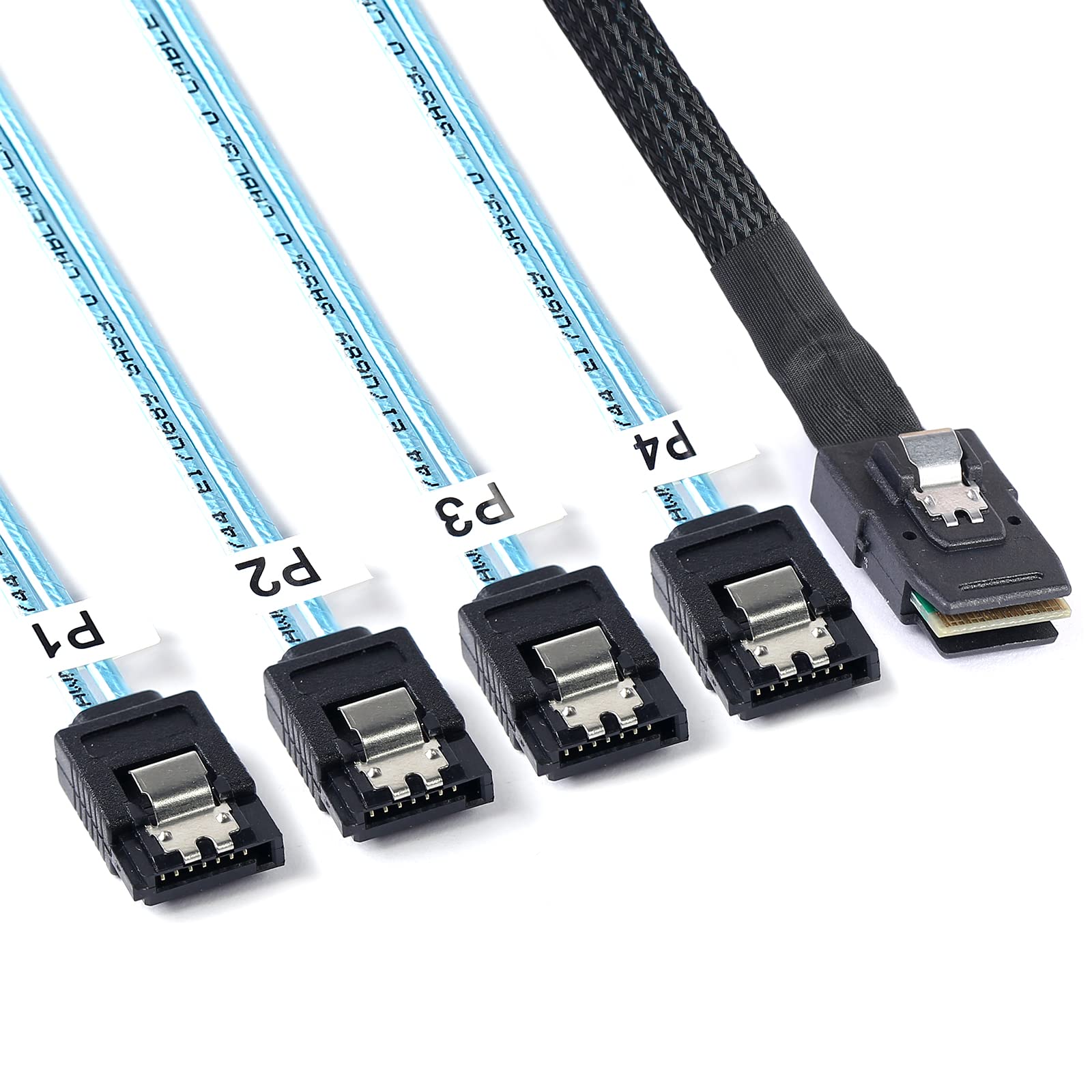 Adcaudx 2Pack Mini Sas To Sata Cable: 0.5M Sff 8087 To Sata Mini Sas Breakout Cable Sff8087 To Sata Mini Sas To Sata Sas To Sata