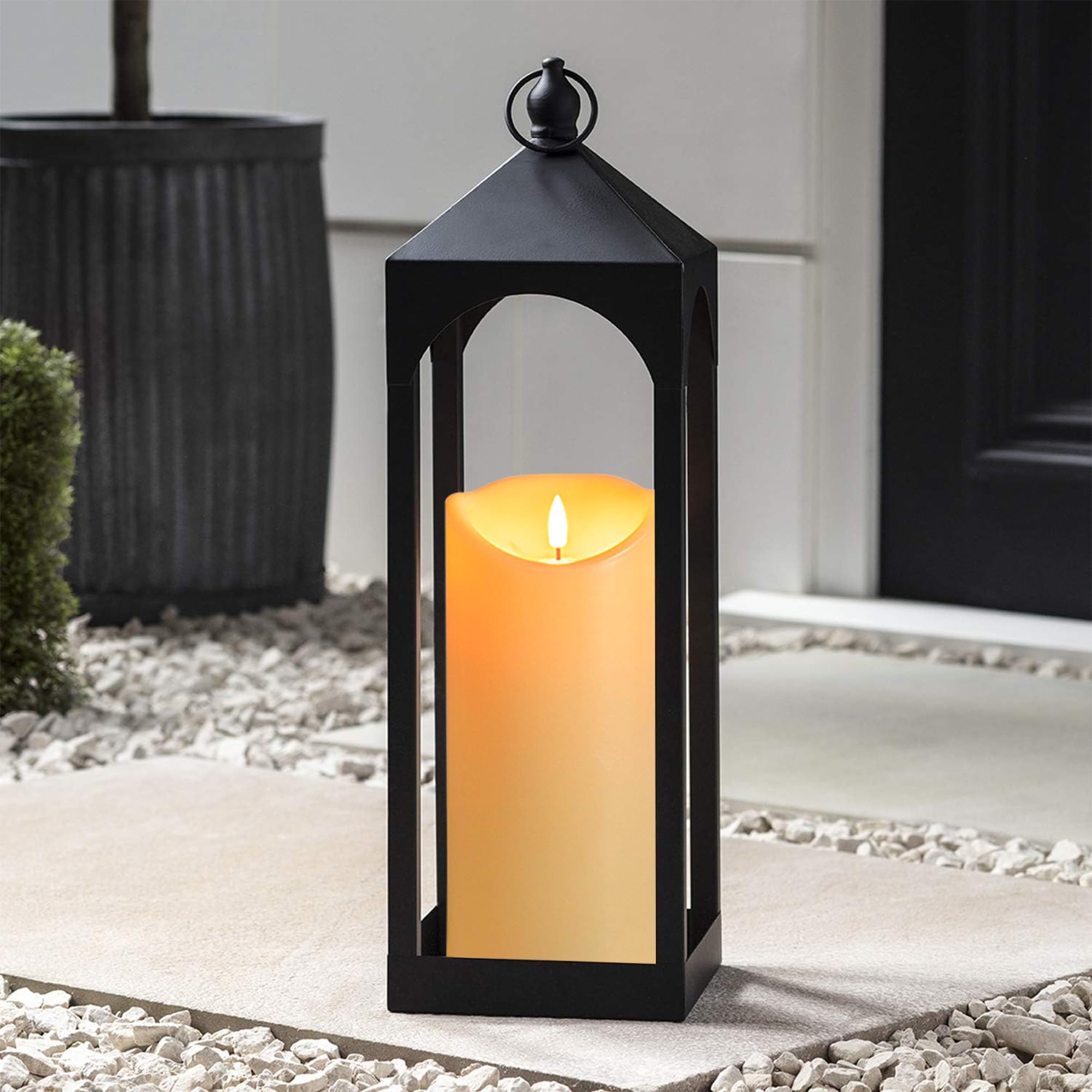 Mingfuxin Outdoor Flameless Candles With Remote   4  9    Large Waterproof Battery Operated Candles With Timer, Flickering Led P