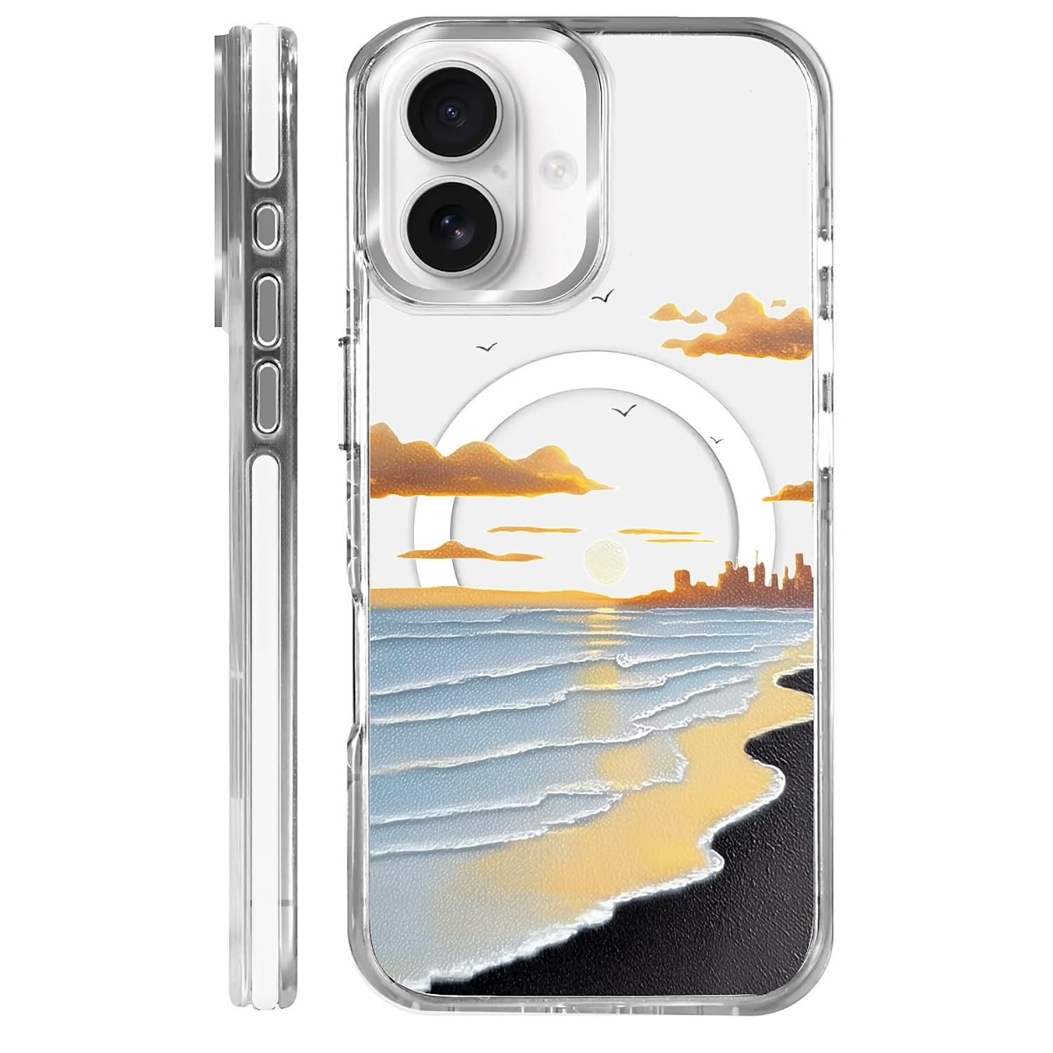 casesok for iPhone 16 Plus Case Compatible with Magsafe,Clear Aesthetic Design Cute for Girls Women,Anti-Drop Protective Hard Ph