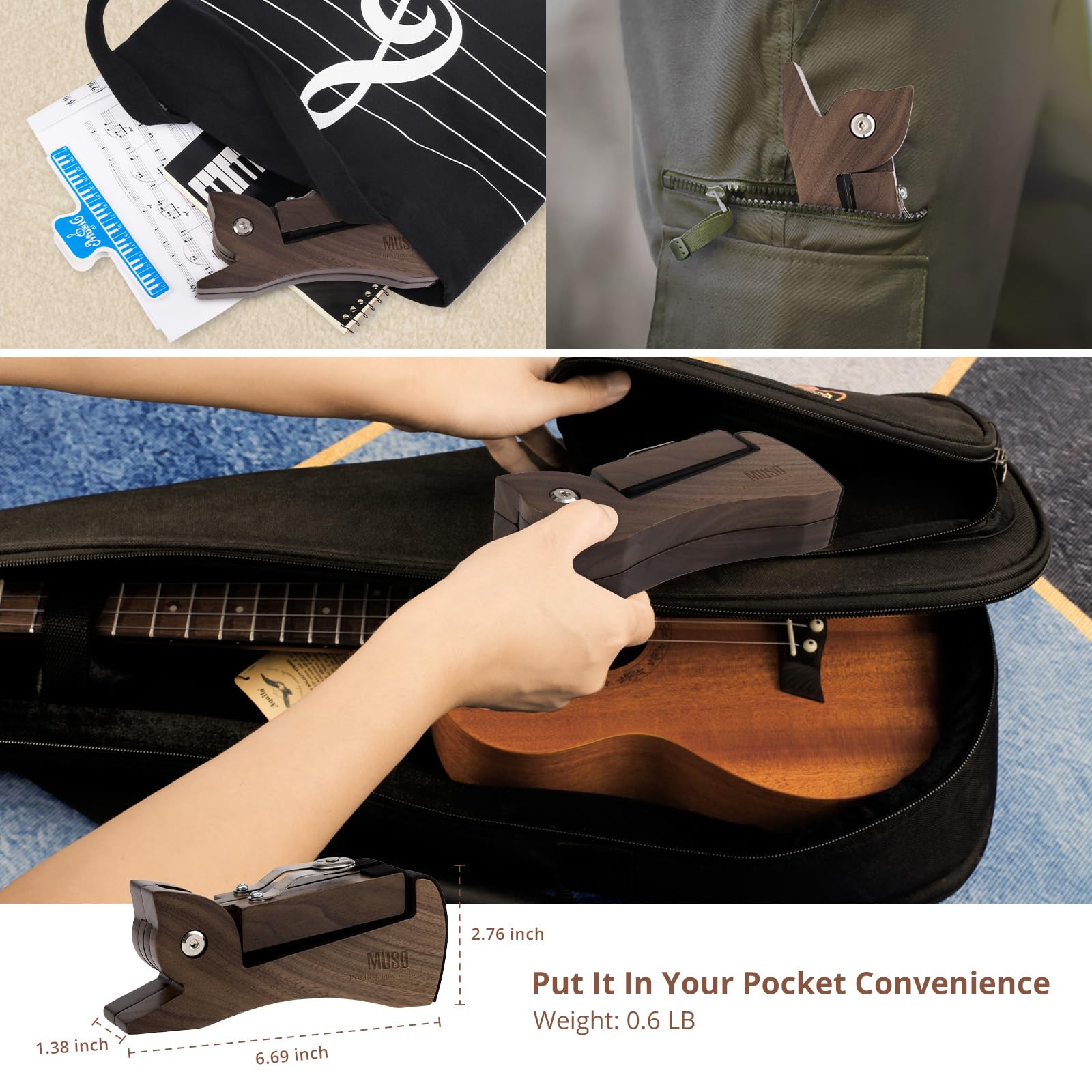 Muso Mini Violin Ukulele Stand, Premium Solid Wood, Table Desk Stand, Lightweight&Stylish Holder For Violin,Ukulele Mandolin And