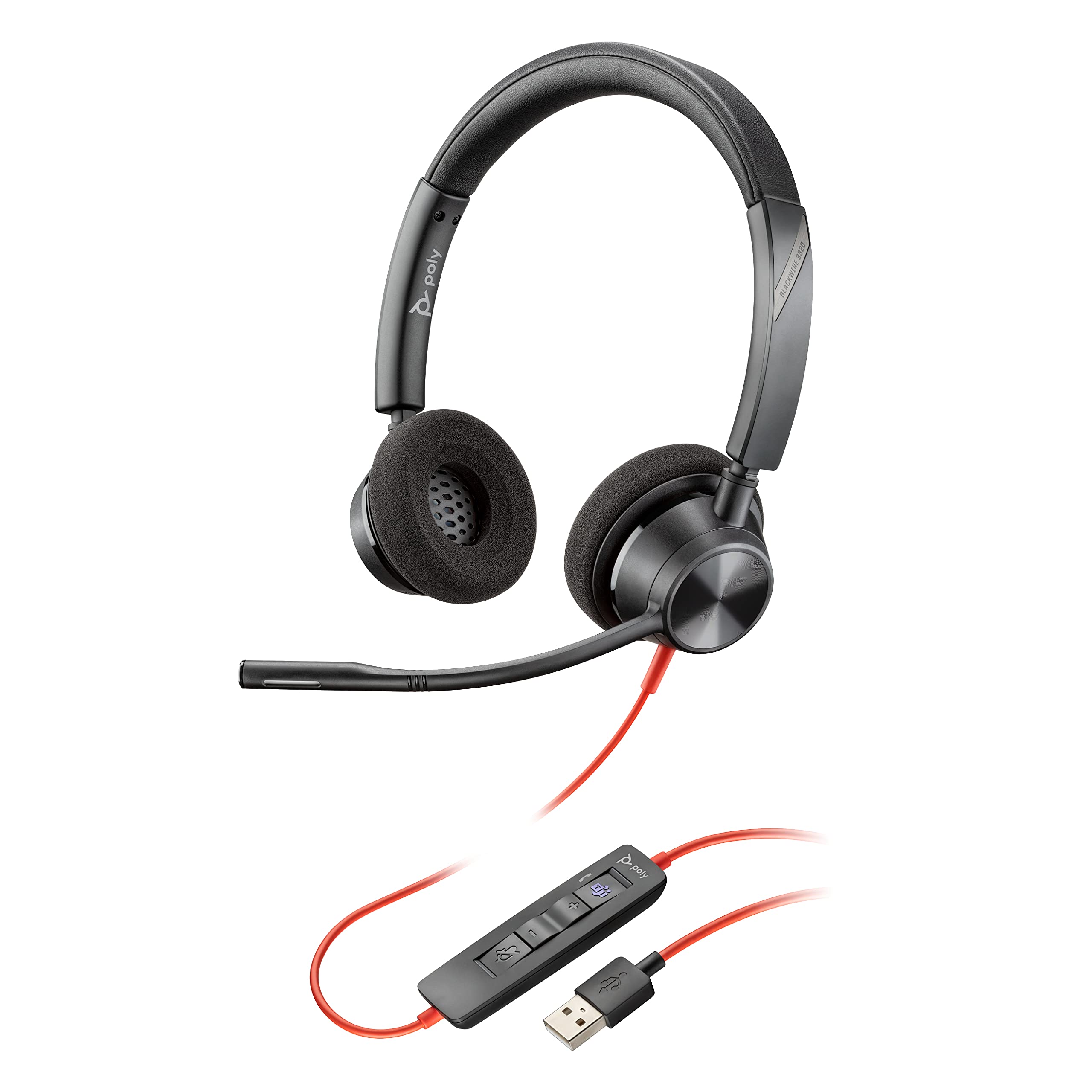Plantronics   Blackwire 3320   Wired, Dual Ear (Stereo) Headset With Boom Mic   Usb A To Connect To Your Pc, Mac Or Cell Phone  