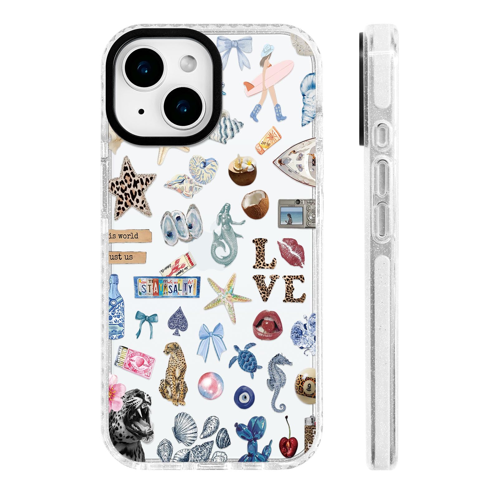 ChiCs-Flaura for iPhone 14 Plus & iPhone 15 Plus Case [Military-Grade Drop Protection/Stylish Soft TPU Protective/Camera Protect
