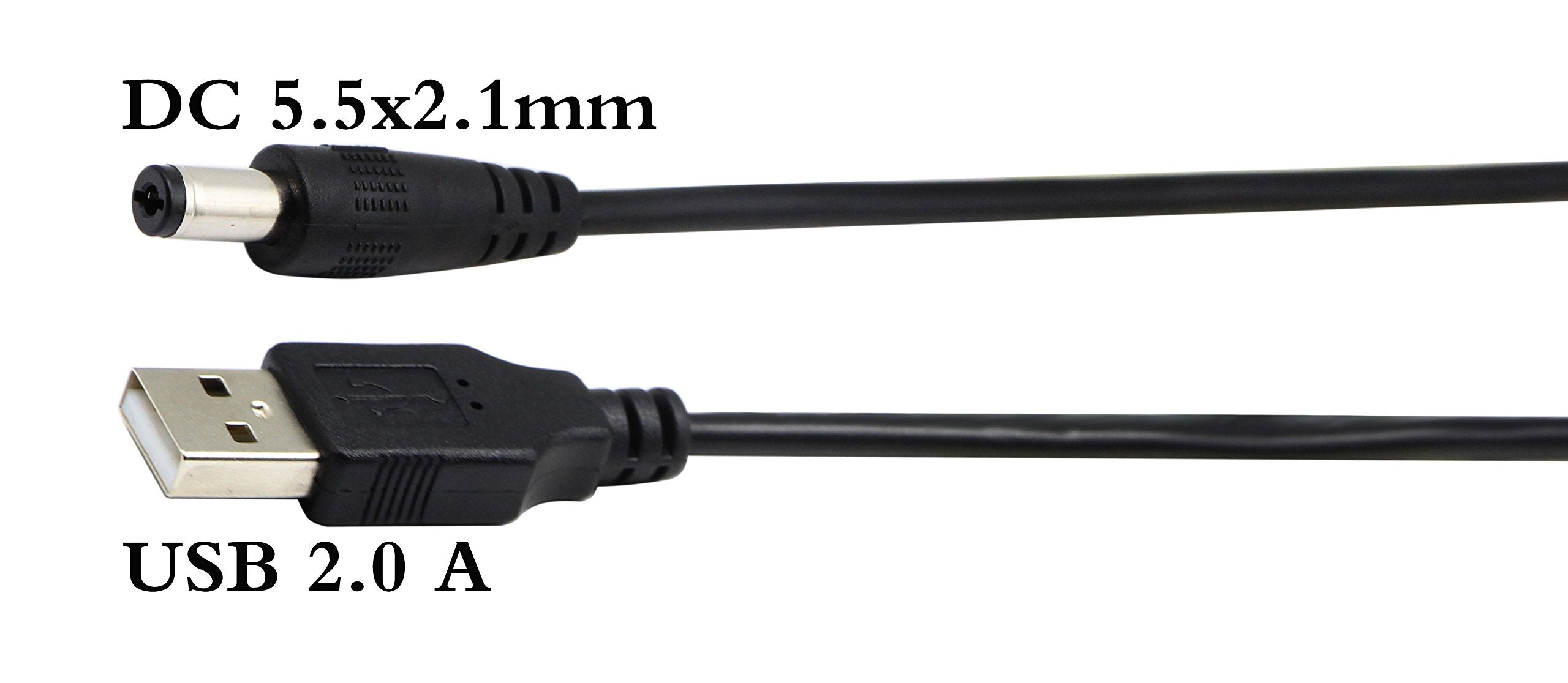 Zdycgtime Usb 2.0 A Male To Dc 5.5X2.1Mm Male Adapter Cable 5 Volt Dc Barrel Power Jack Charging Cable For Tablet, Electronic Do