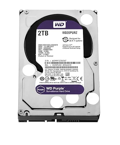 Wd Purple 2Tb Surveillance Hard Disk Drive   5400 Rpm Class Sata 6 Gb/S 64Mb Cache 3.5 Inch   Wd20Purx [Old Version]