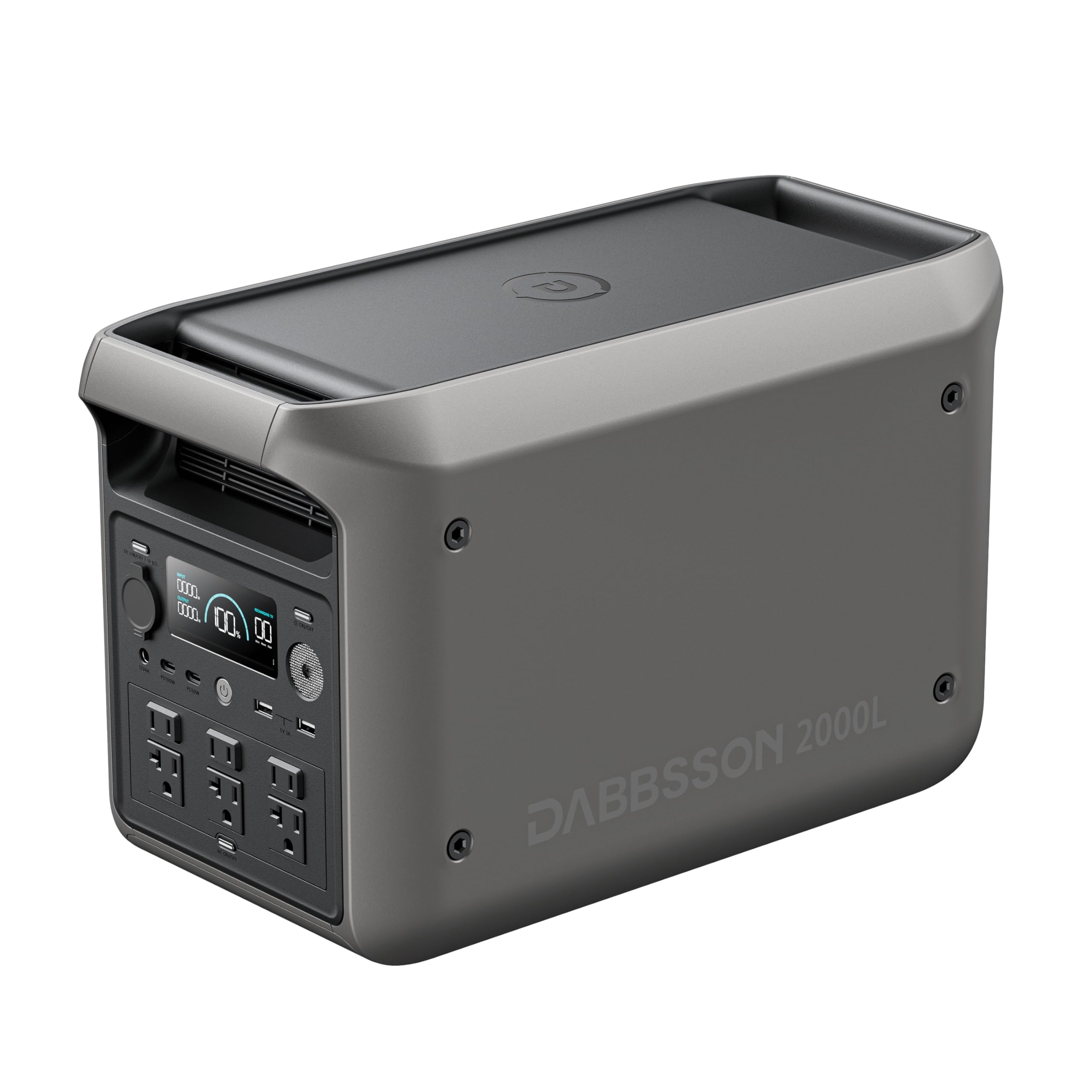 DABBSSON 2000L Solar Generator(2025 New), 2048Wh Semi-Solid LiFePO4, 2200W AC Output  6, P-Boost 3300W, Compact&Lightweight, 1.3