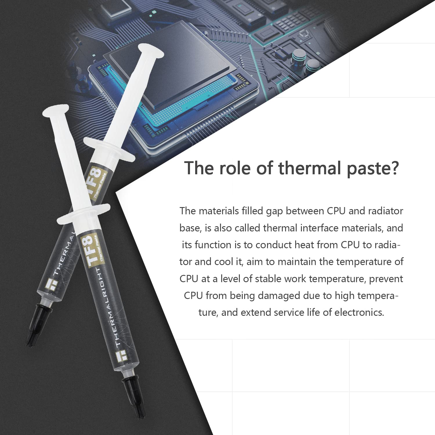 Thermalright Tf8 High Performance Thermal Compound Paste 2 Grams, 13.8W/Mk, High Durability, For All Heatsinks Cpu Coolers, With