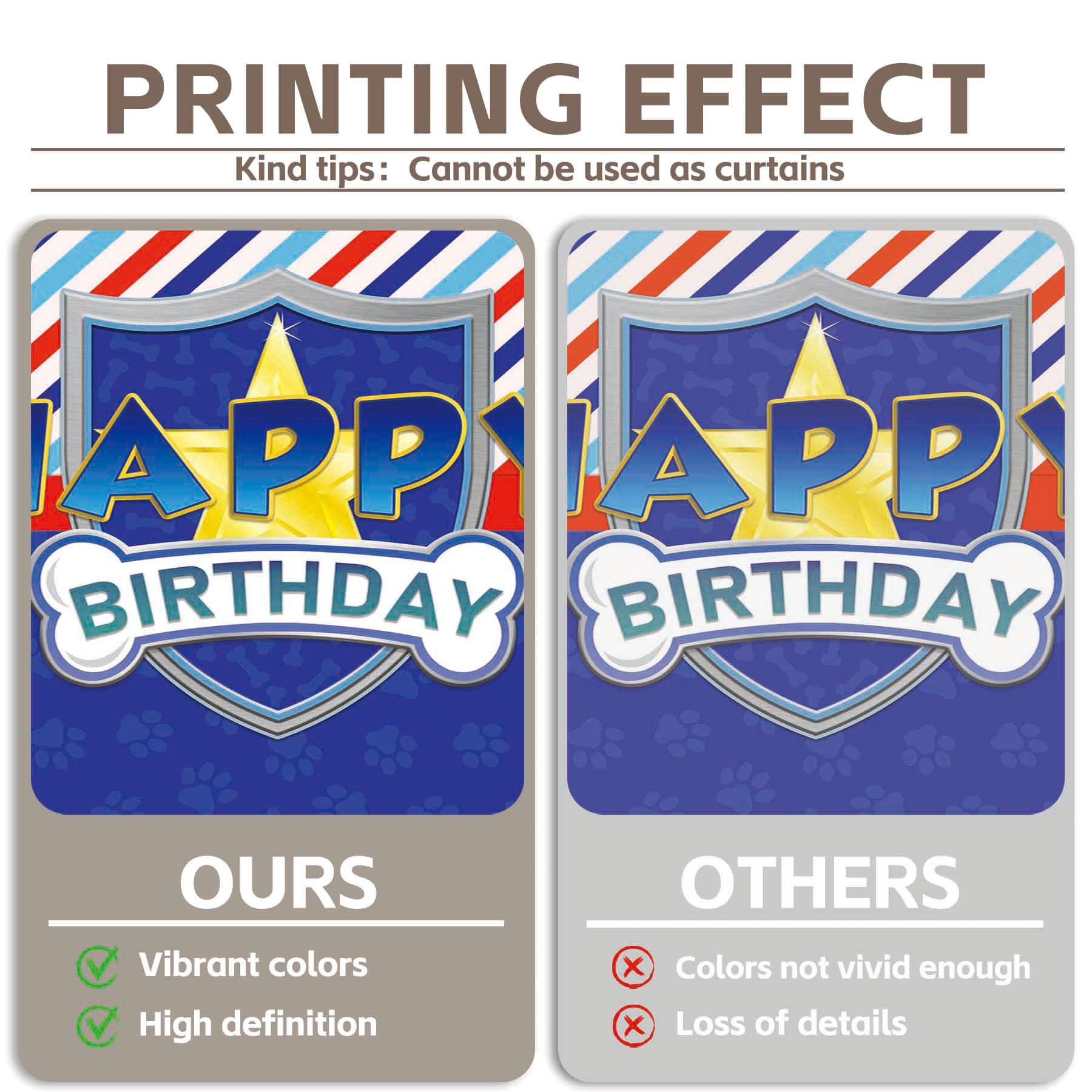 Yriujul 72X43Inch Navy Dog Paw Logo Backdrop Birthday Party Banner Decorations Boys Girls Photography Background Photo Booth Pro