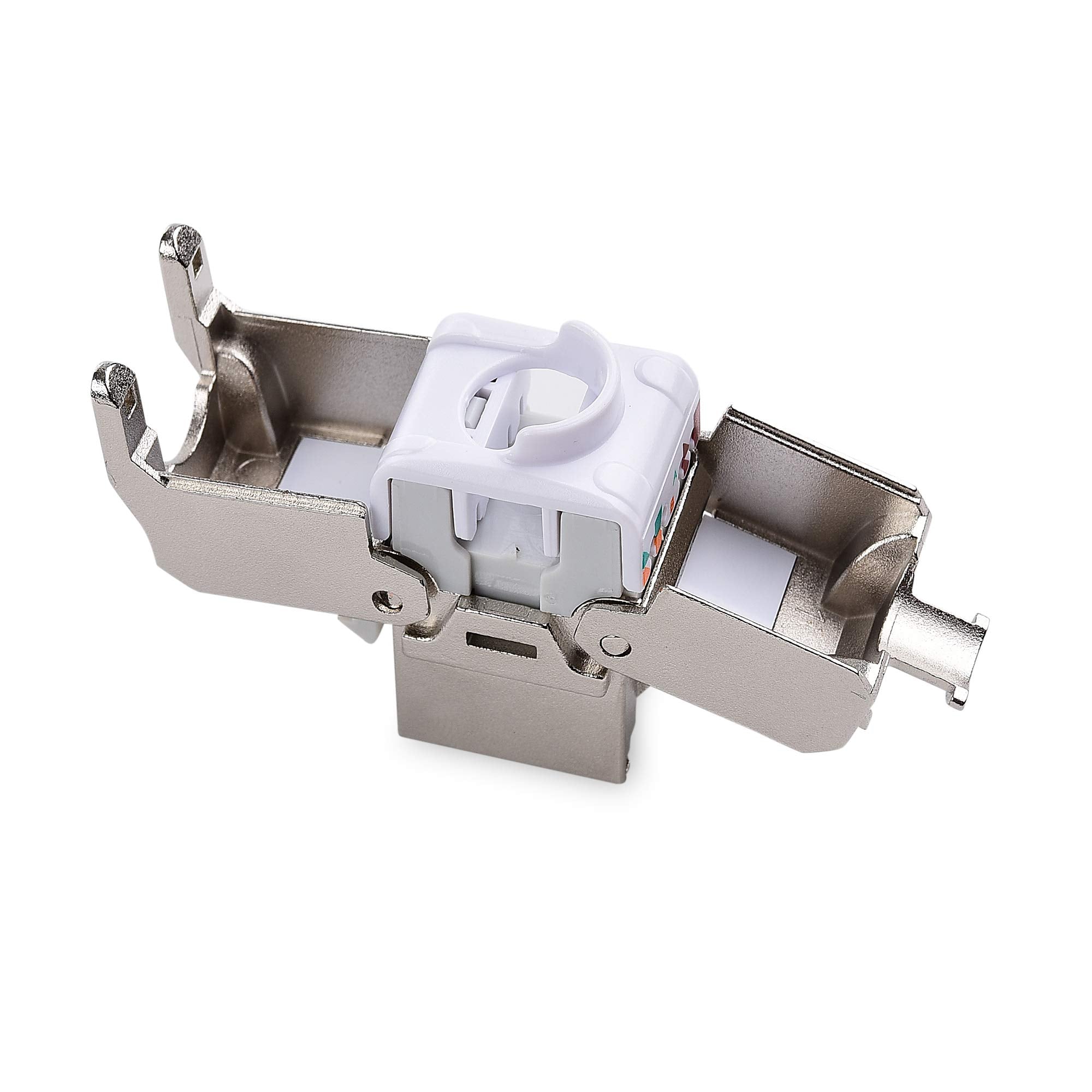 Cable Matters UL Listed 10Gbps 6 Pack RJ45 Shielded Cat6A / Cat6 Keystone Jack with Integrated Shutter