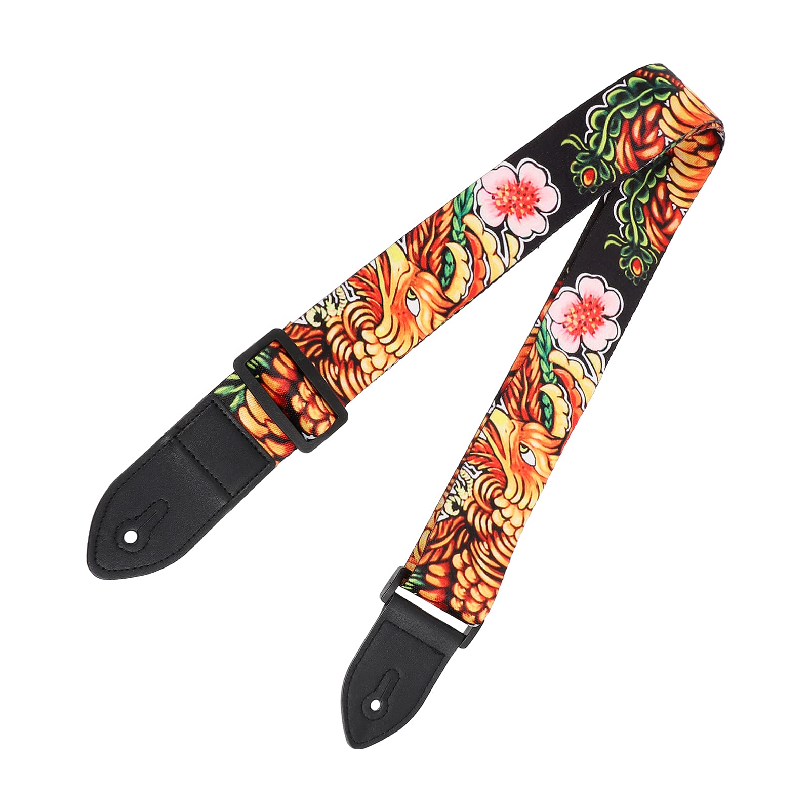 HEALLILY Flower Pattern Guitar Strap Guitar Belt Guitar Shoulder Strap Decorative Guitar Strap for Acoustic Electric Guitars Bas