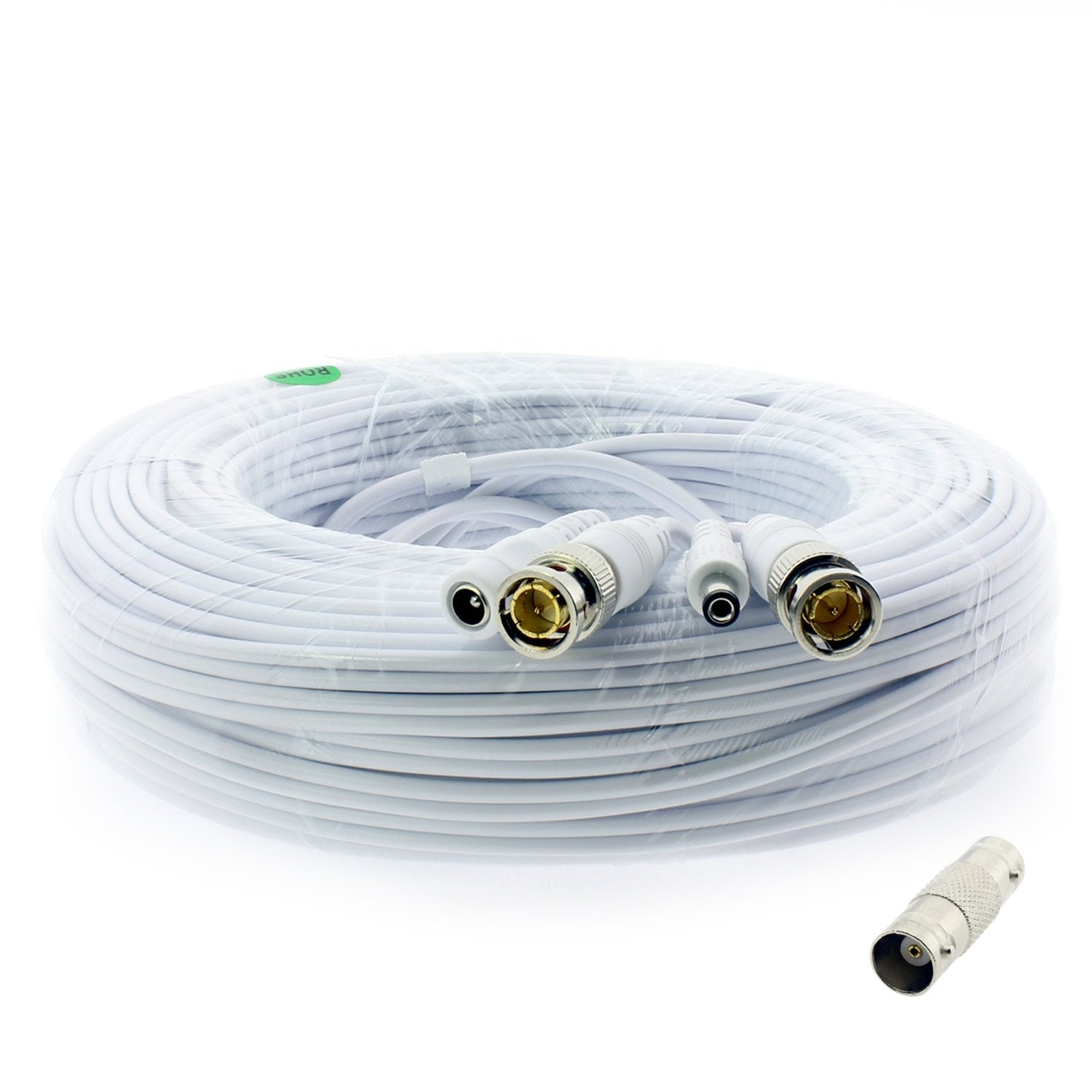 Crystal Vision Premium 1080P Hd Bnc Cctv Surveillance Security Camera Combo Cable Premade Siamese W/Coupler For Samsung, Lorex,