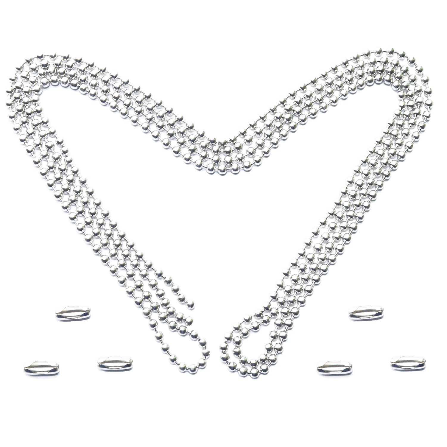 Ceiling Fan Pull Chain, 60 Inch Pull Chain Extension For Ceiling Fans And Light Fixture, Rust Proof Stainless Steel Ball Chain W