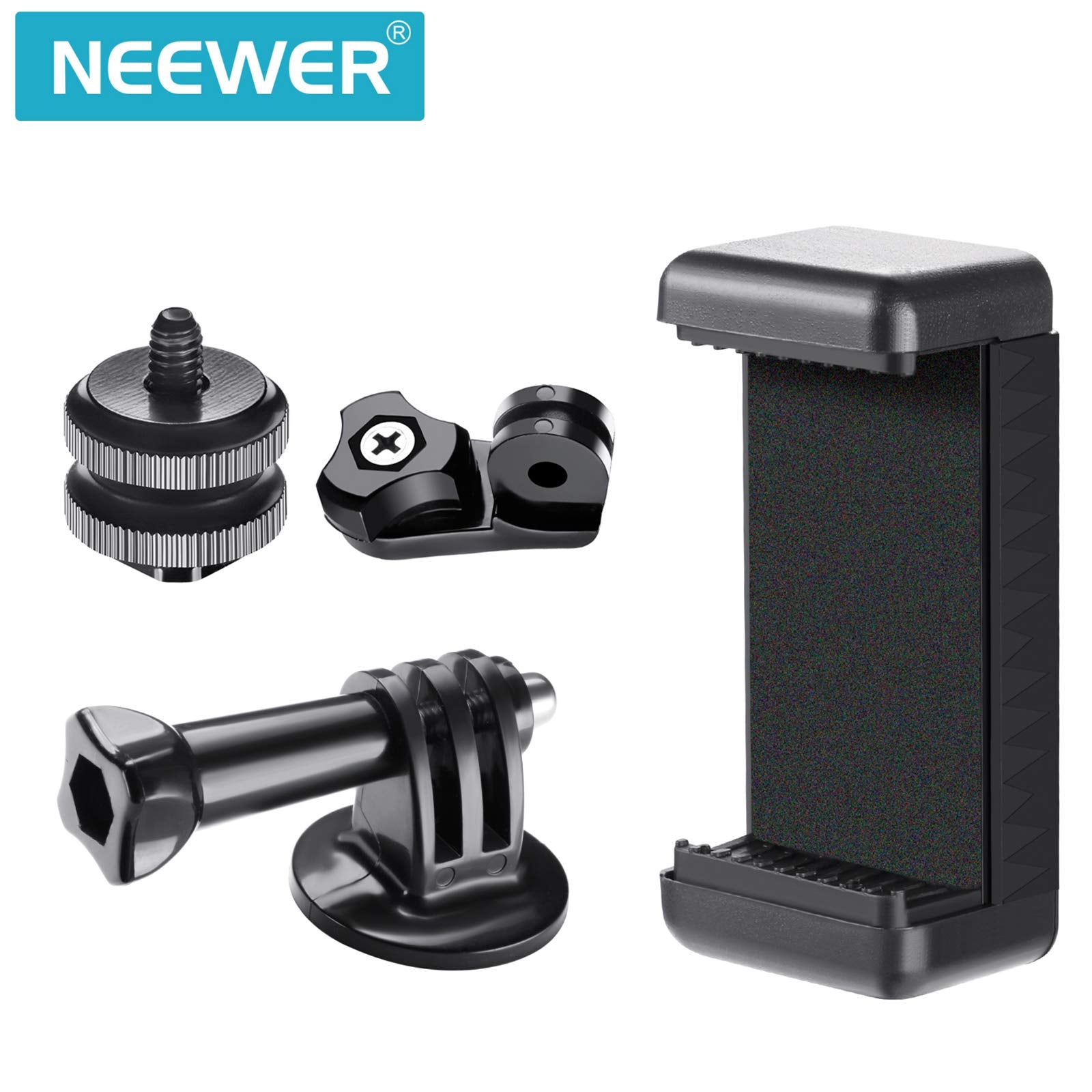 Neewer Phone Holder / Hot Shoe Mount Adapter Kit Compatible With Action Camera Gopro Hero 11 10 9 8 7 6 5, Dji Osmo Action/Actio