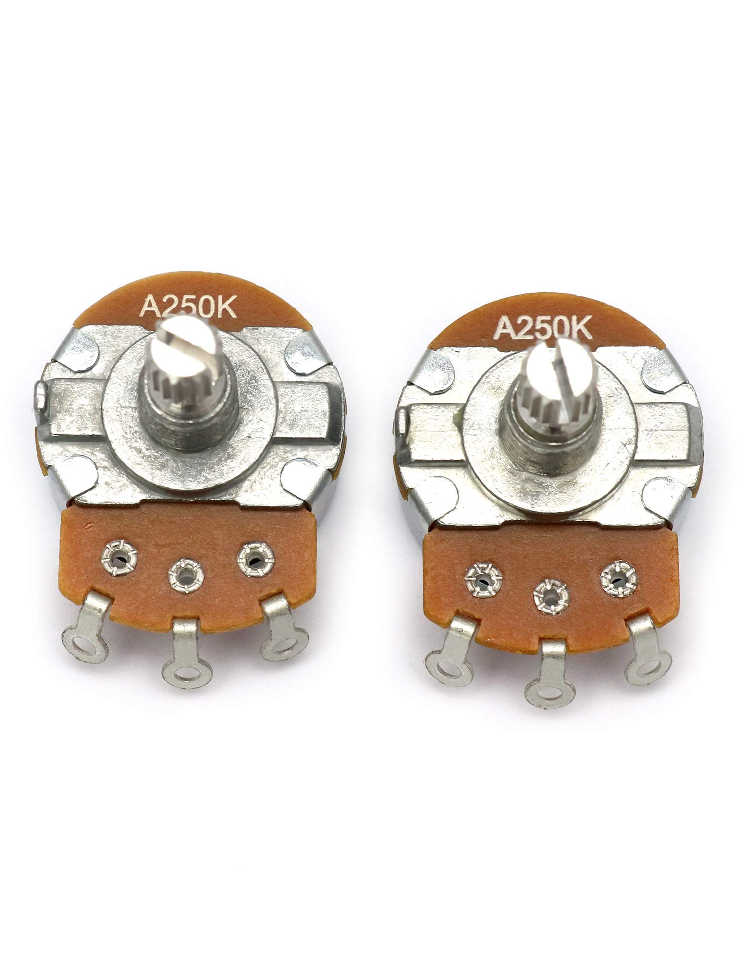 Metallor Alpha Pots Log A250K Volume Audio Potentiometer Electronics For Electric Guitar Or Bass Guitar. (Larger A250K)