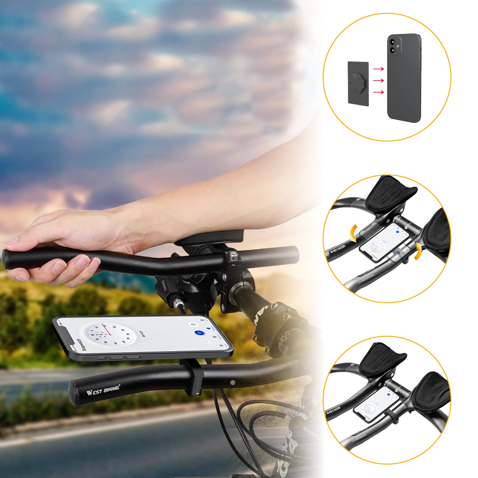 Aero Bars Mount   Garmin Bike Computer Mount For Garmin Edge, Compatible With Bike Gps Computer,Wahoo,Bryton,Cateye,Gopro Full R