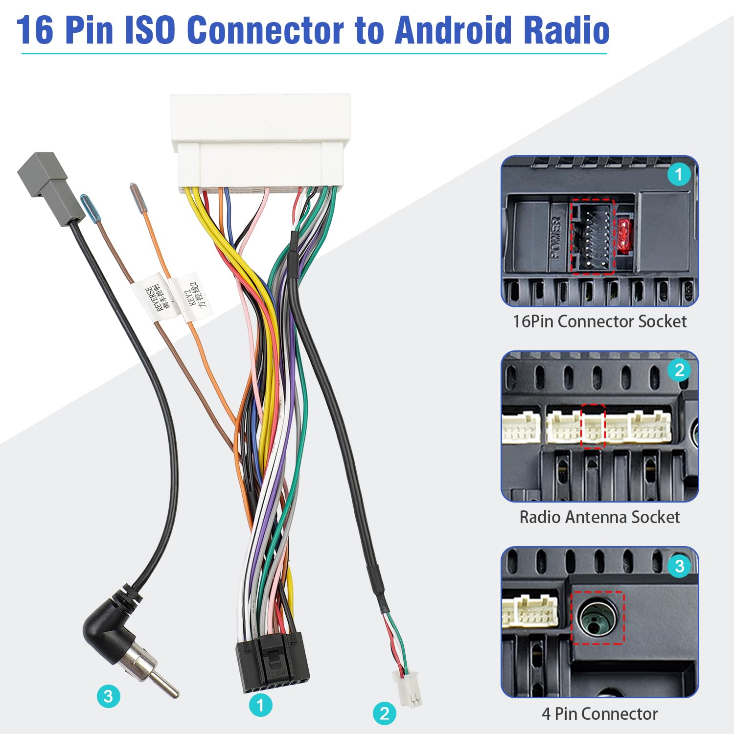 Jayubien Car Radio Wiring Harness Kit For 2016 Up Hyundai Tucson Sonata Elantra Accent Kia Soul Rio Forte Optima,16Pin Iso Stere