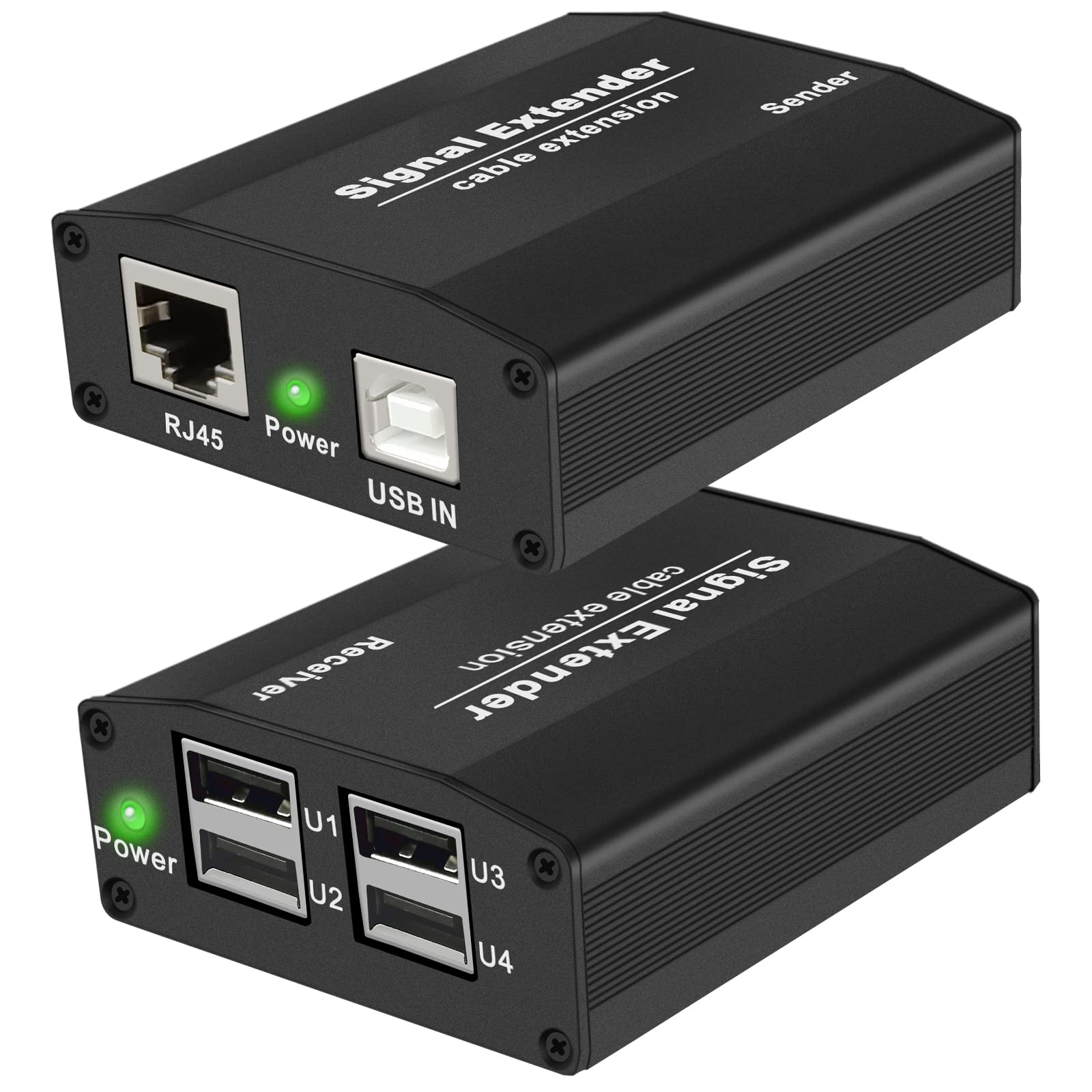 Lornceng Usb 2.0 Extender Up To 164Ft Over Cat5E/6/7, 4 Usb 2.0 Ports, Usb Over Ethernet Extender Rj45, Plug And Play, No Driver