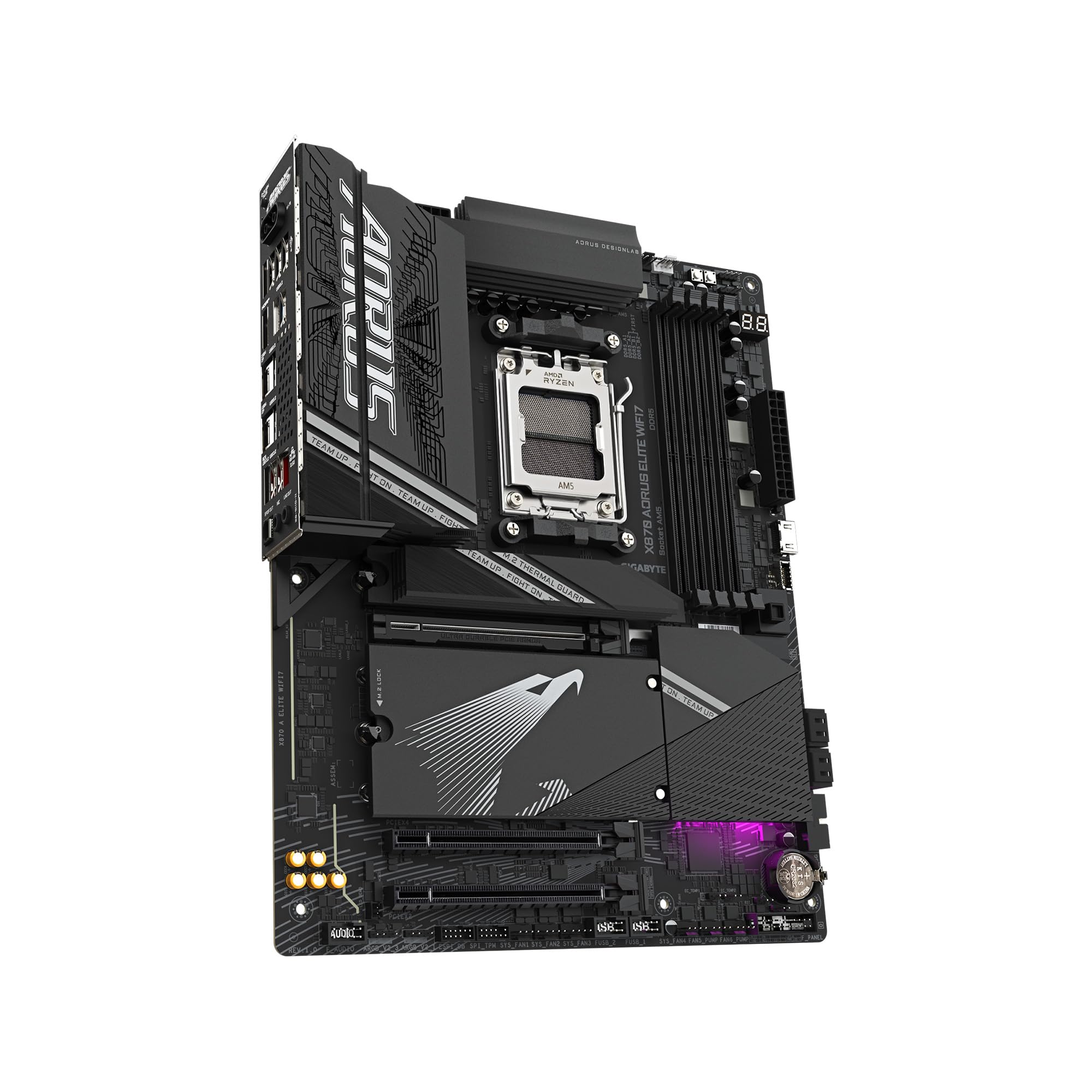 Gigabyte X870 Aorus Elite Wifi7 Amd Am5 Lga 1718 Motherboard, Atx, Ddr5, 4X M.2, Pcie 5.0, Usb4, Wifi7, 2.5Gbe Lan, Ez Latch, 5