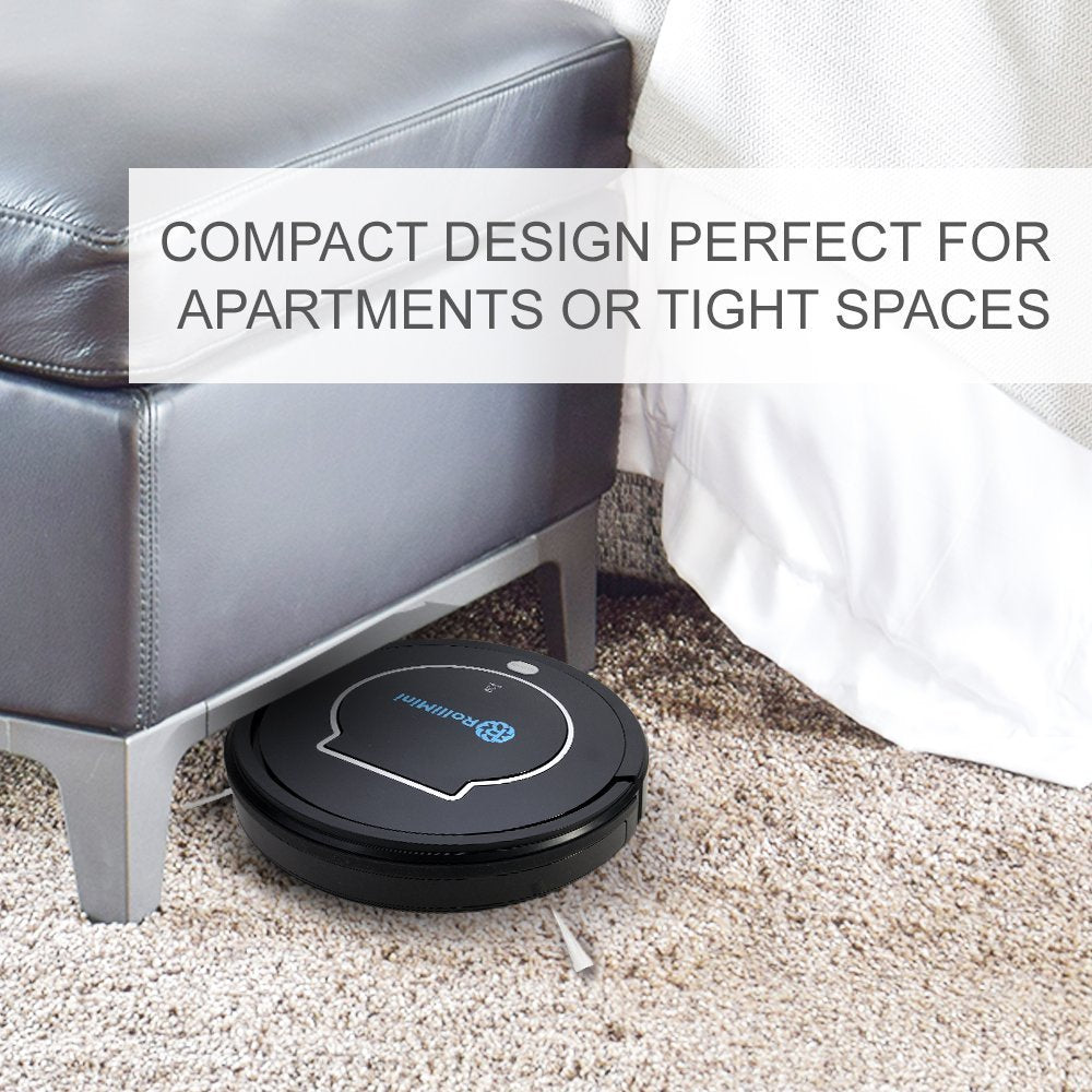 Rollibot Mini Bl100   Quiet Robotic Vacuum Cleaner. Robot Vacuum And Sweeper For Hard Surfaces