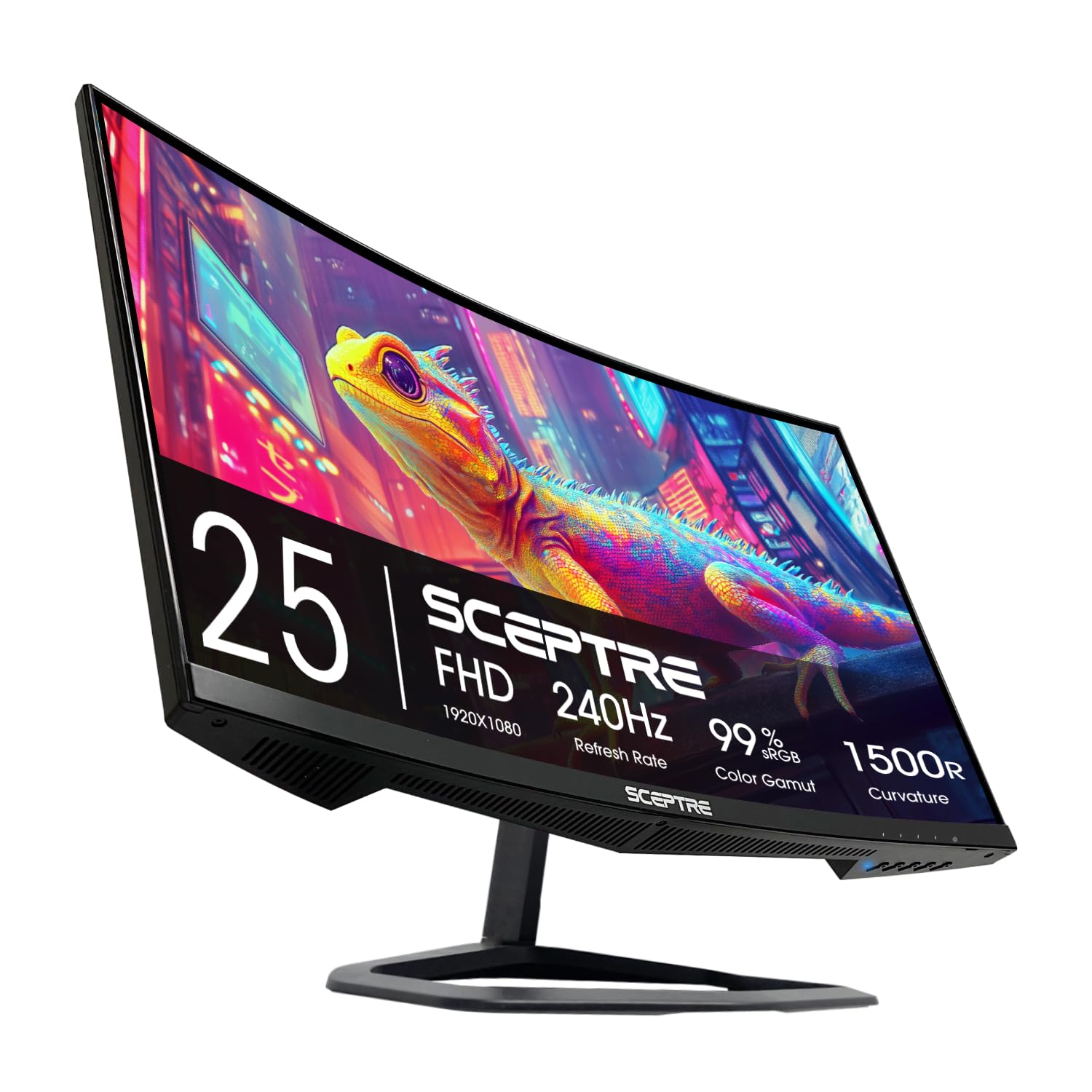 New! Sceptre Curved 24.5-inch Gaming Monitor up to 240Hz 1080p R1500 1ms DisplayPort x2 HDMI x2 Eye Care Build-in Speakers, Mach