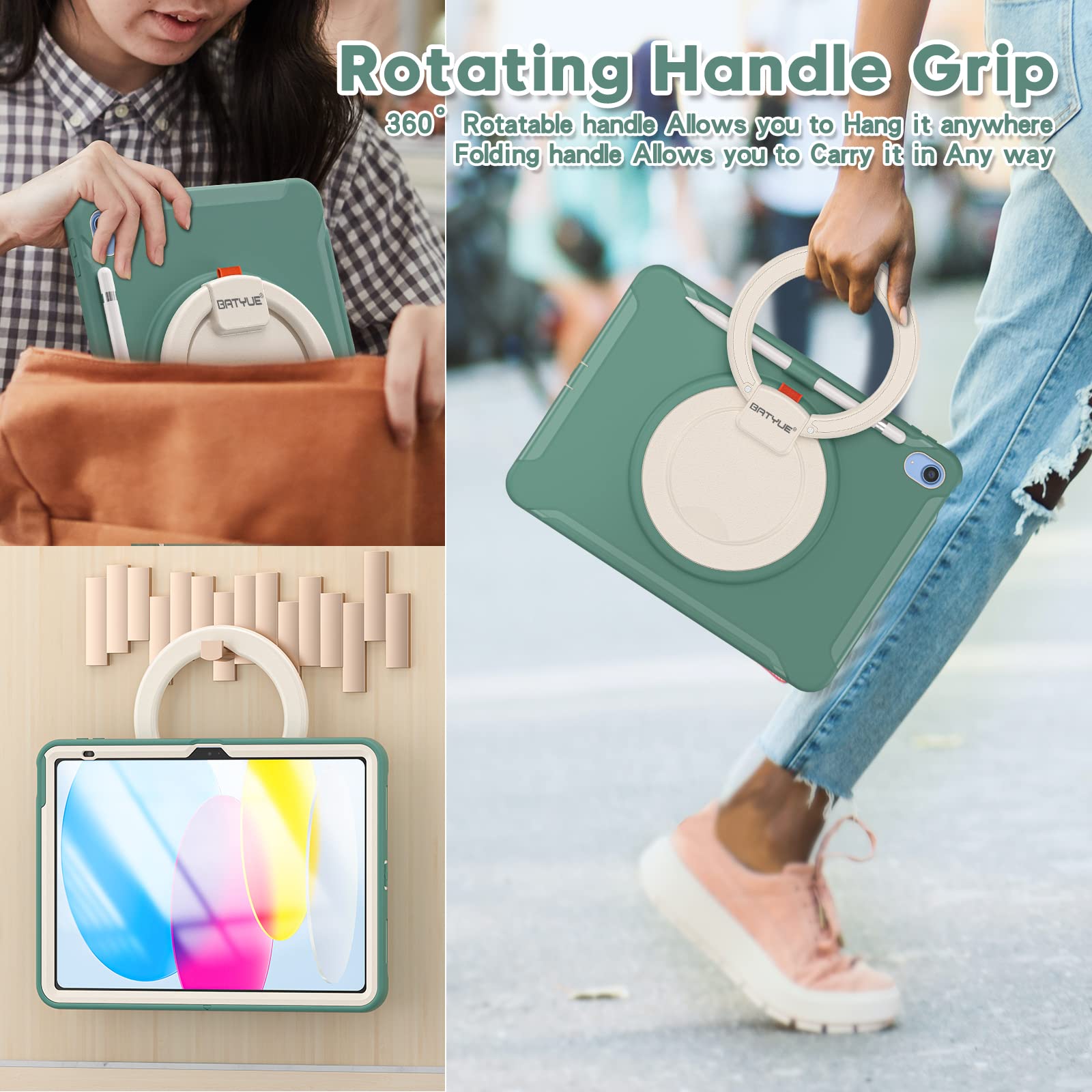 Batyue Ipad 10Th Generation Case   Rugged Shockproof Protection Cover For 2022 10.9 Inch Ipad (10Th Generation) With Screen Prot